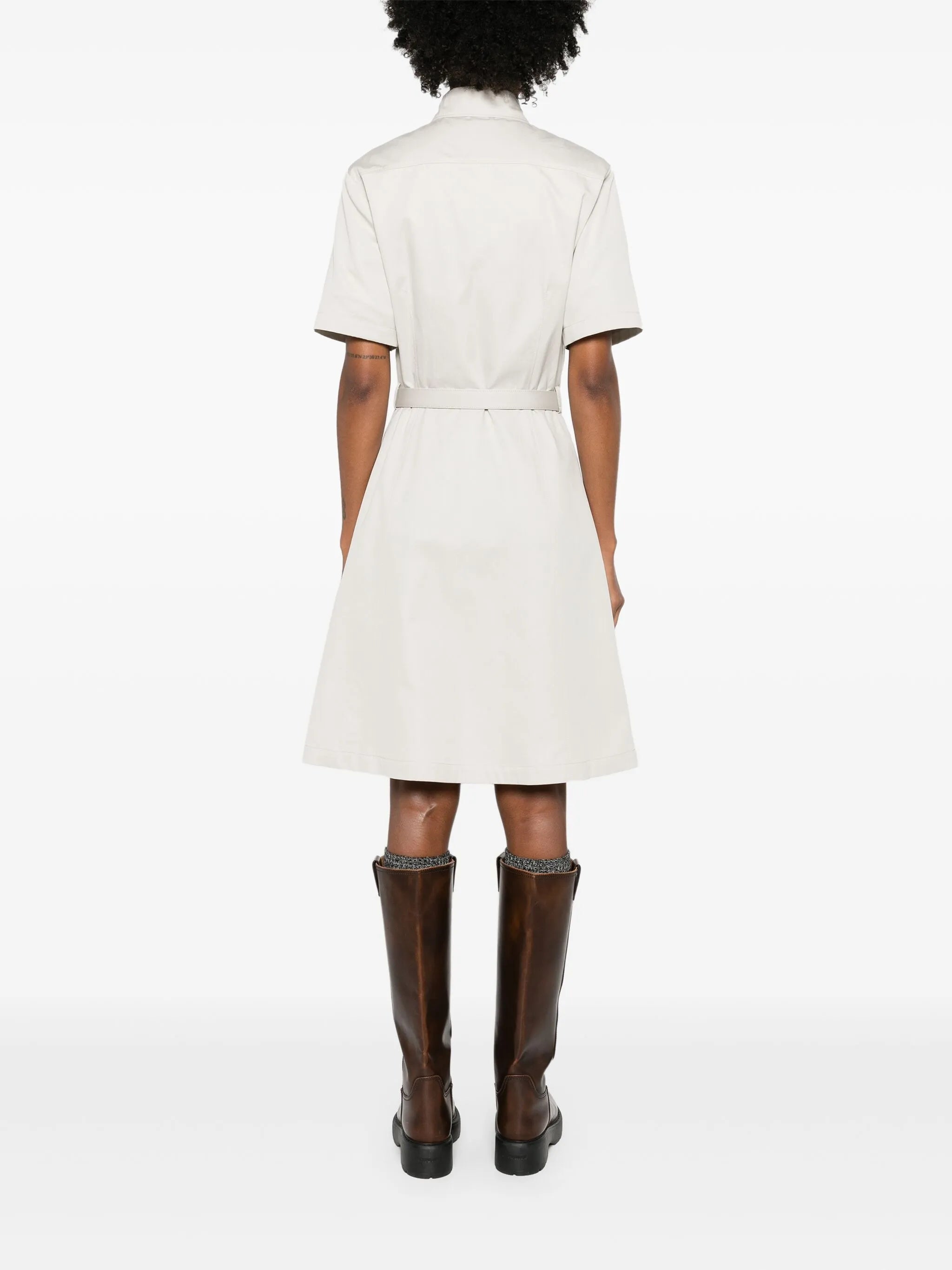 logo-patch shirt dress
