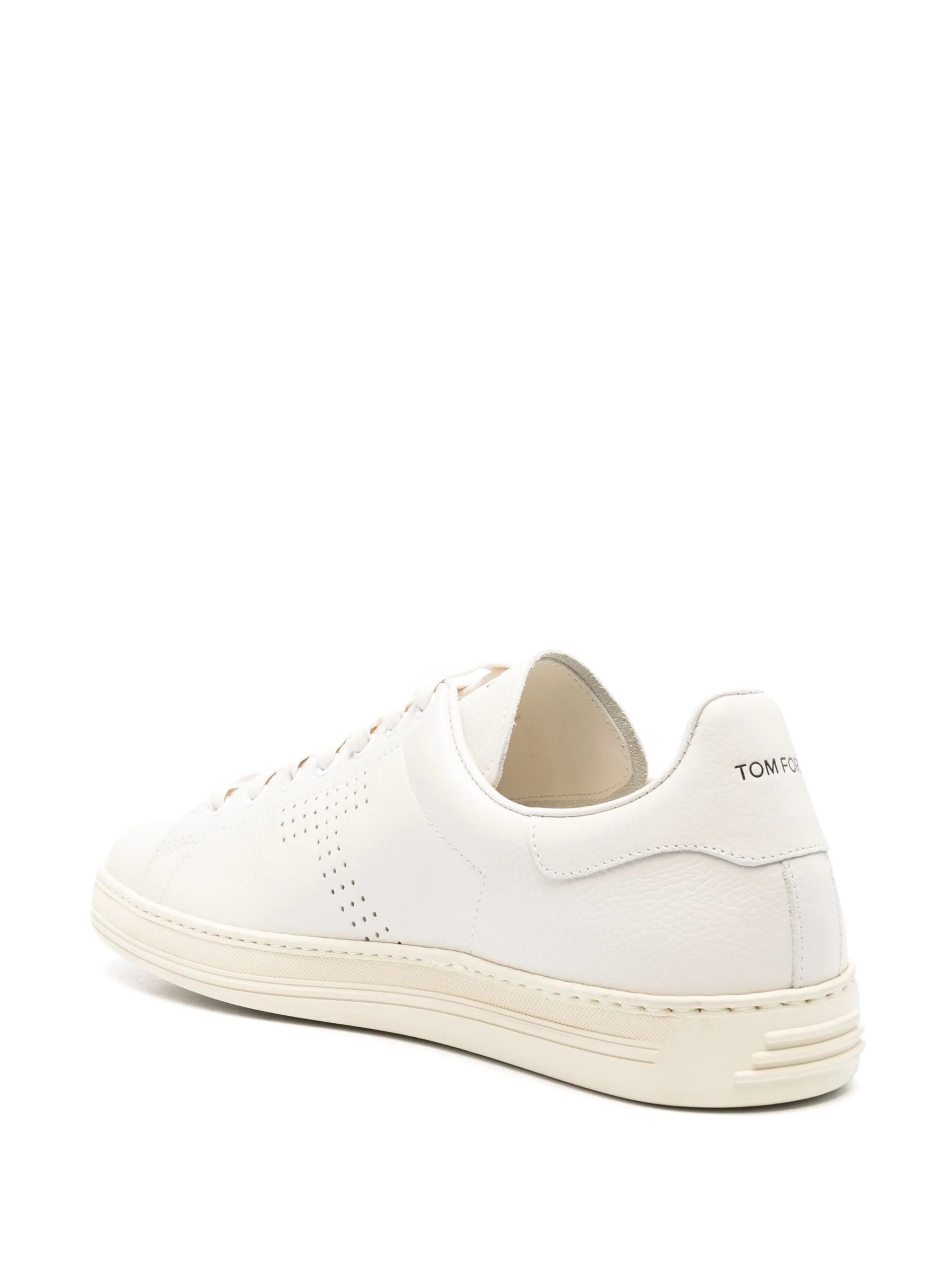 perforated-logo leather sneakers