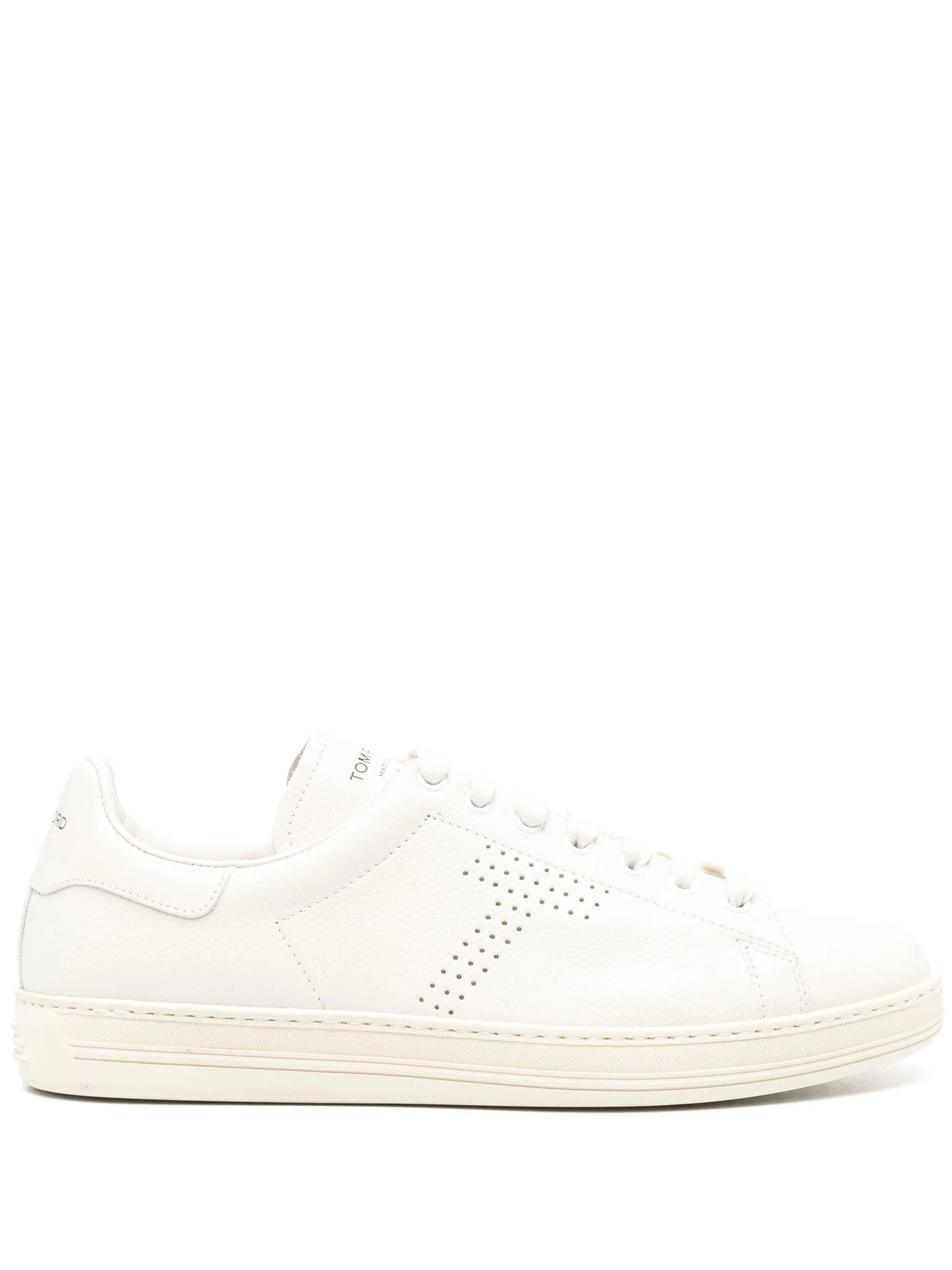 perforated-logo leather sneakers