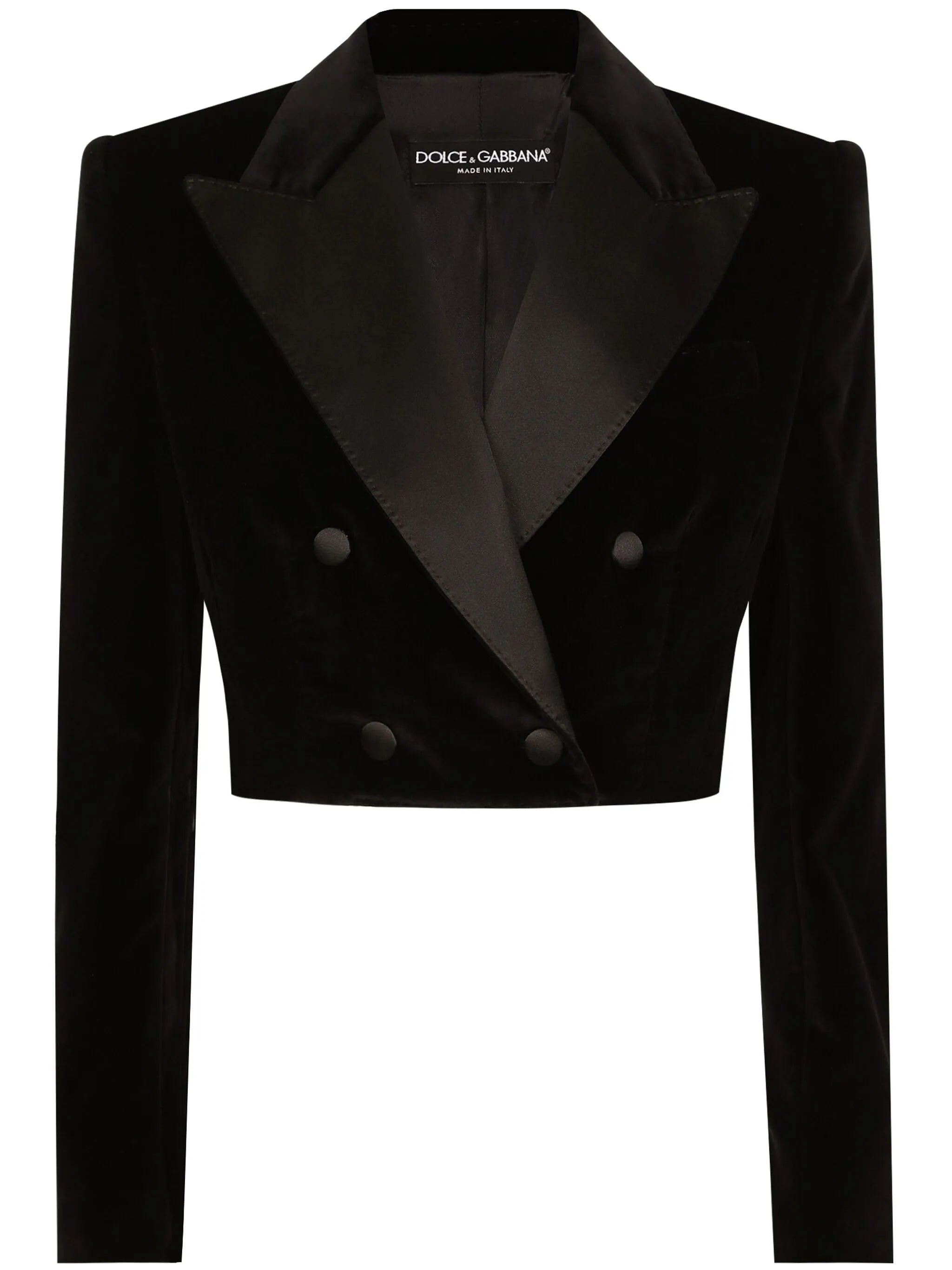 double-breasted cropped blazer