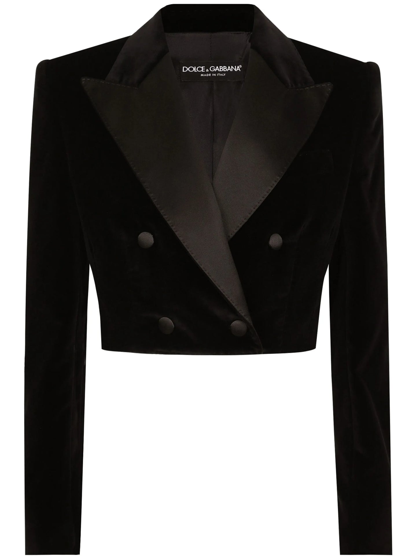 double-breasted cropped blazer