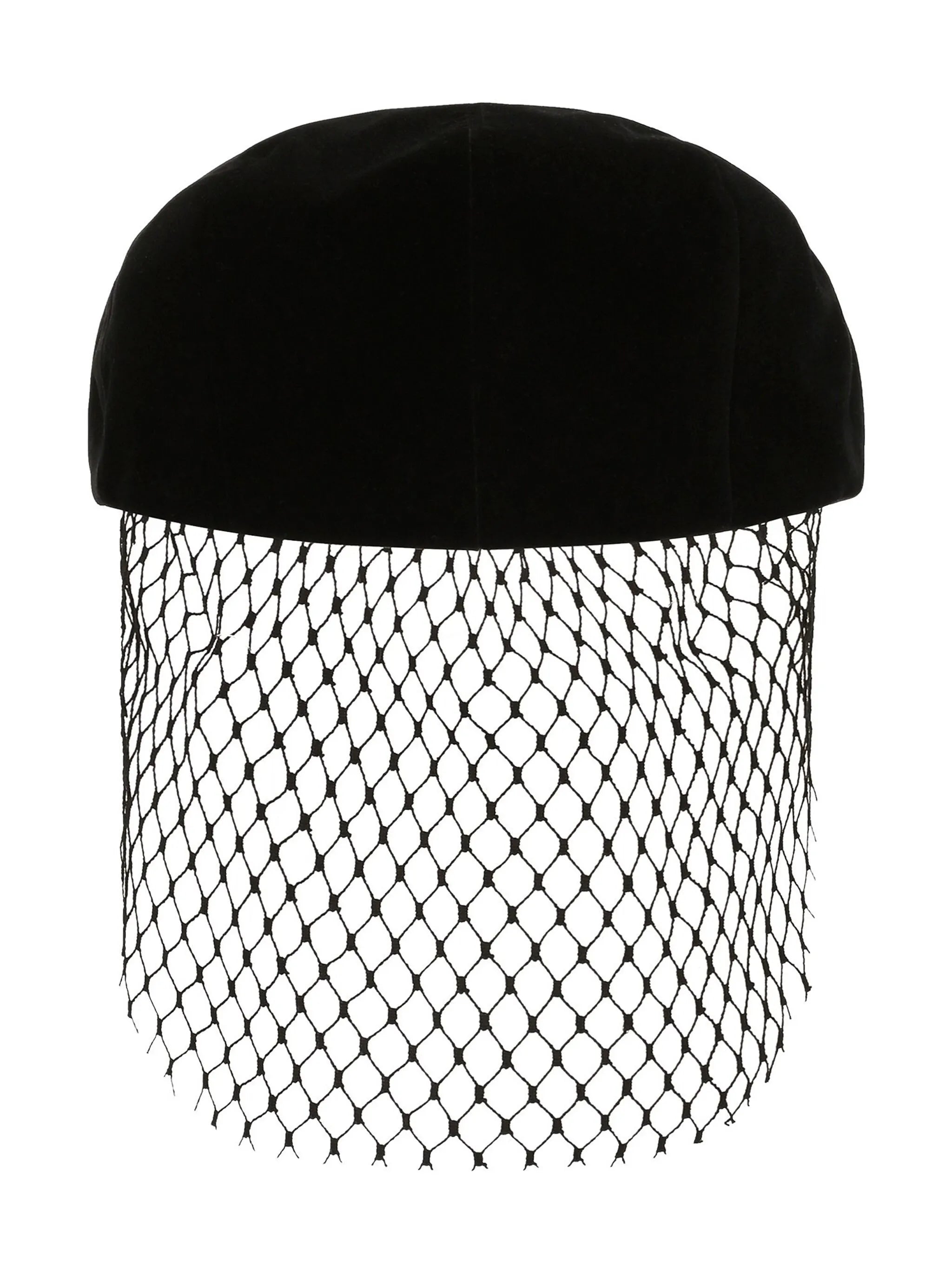 velvet flat cap with veil