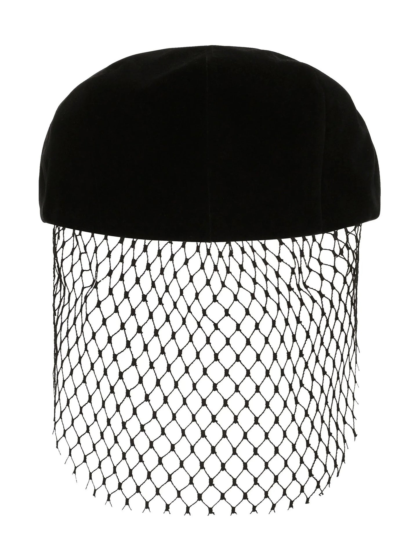 velvet flat cap with veil