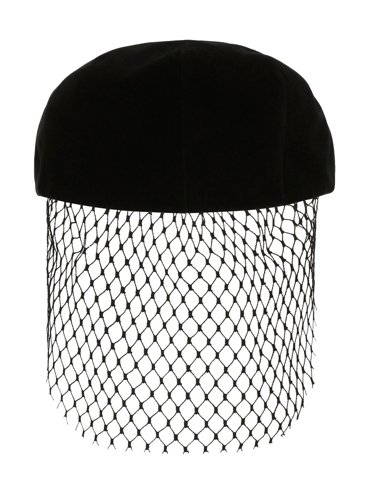 velvet flat cap with veil