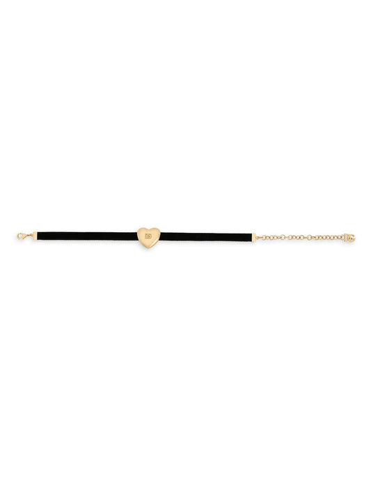 velvet ribbon necklace with DG logo heart