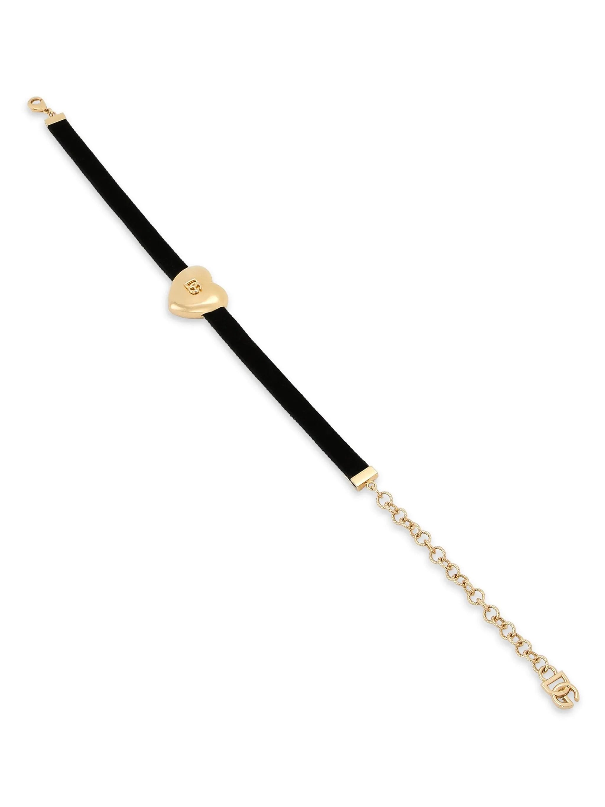 velvet ribbon necklace with DG logo heart