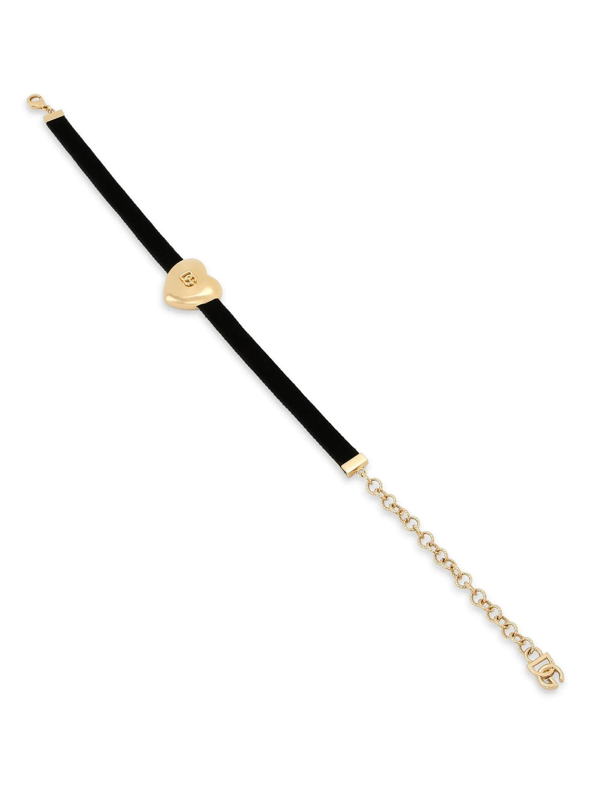 velvet ribbon necklace with DG logo heart