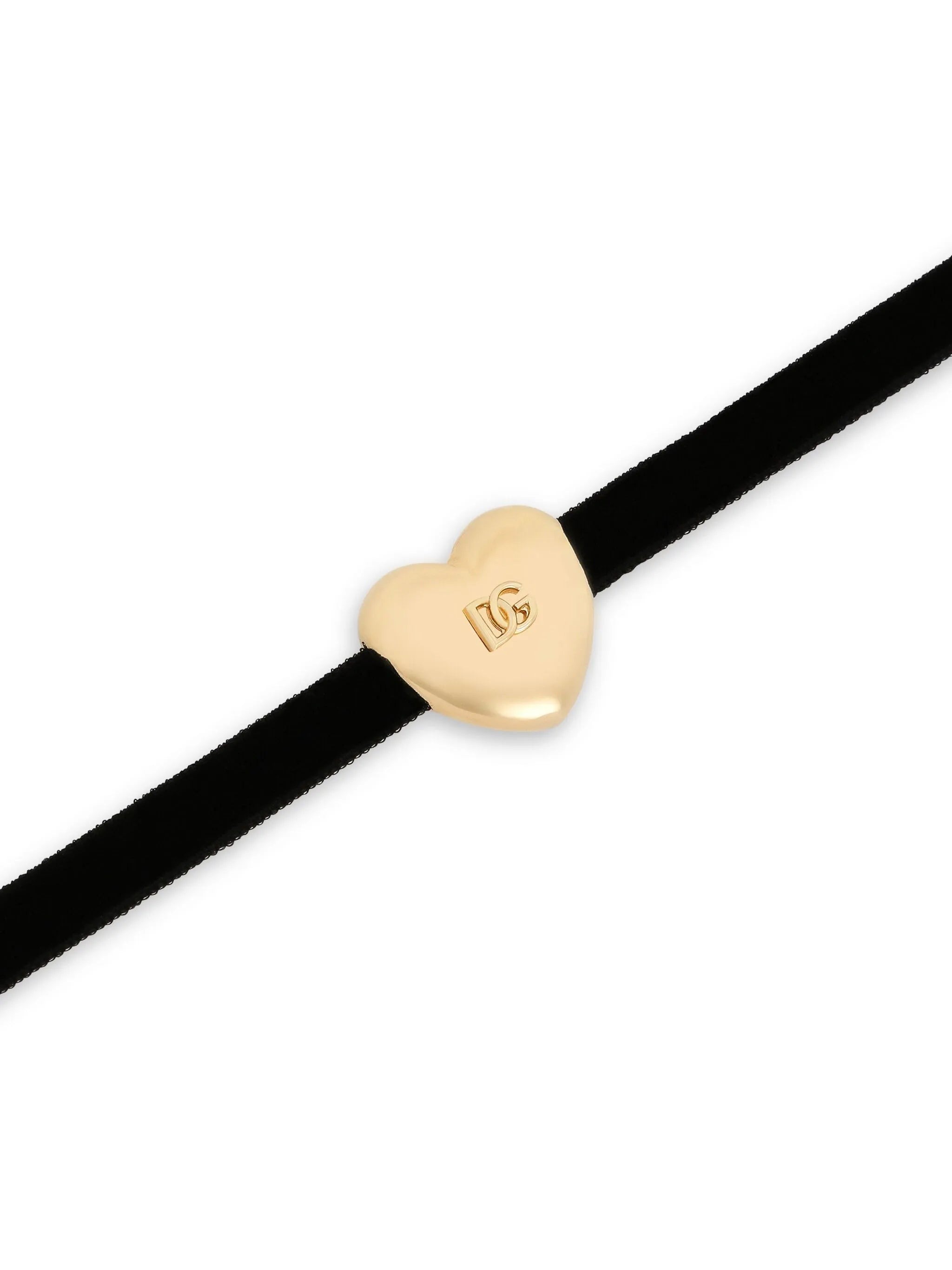 velvet ribbon necklace with DG logo heart