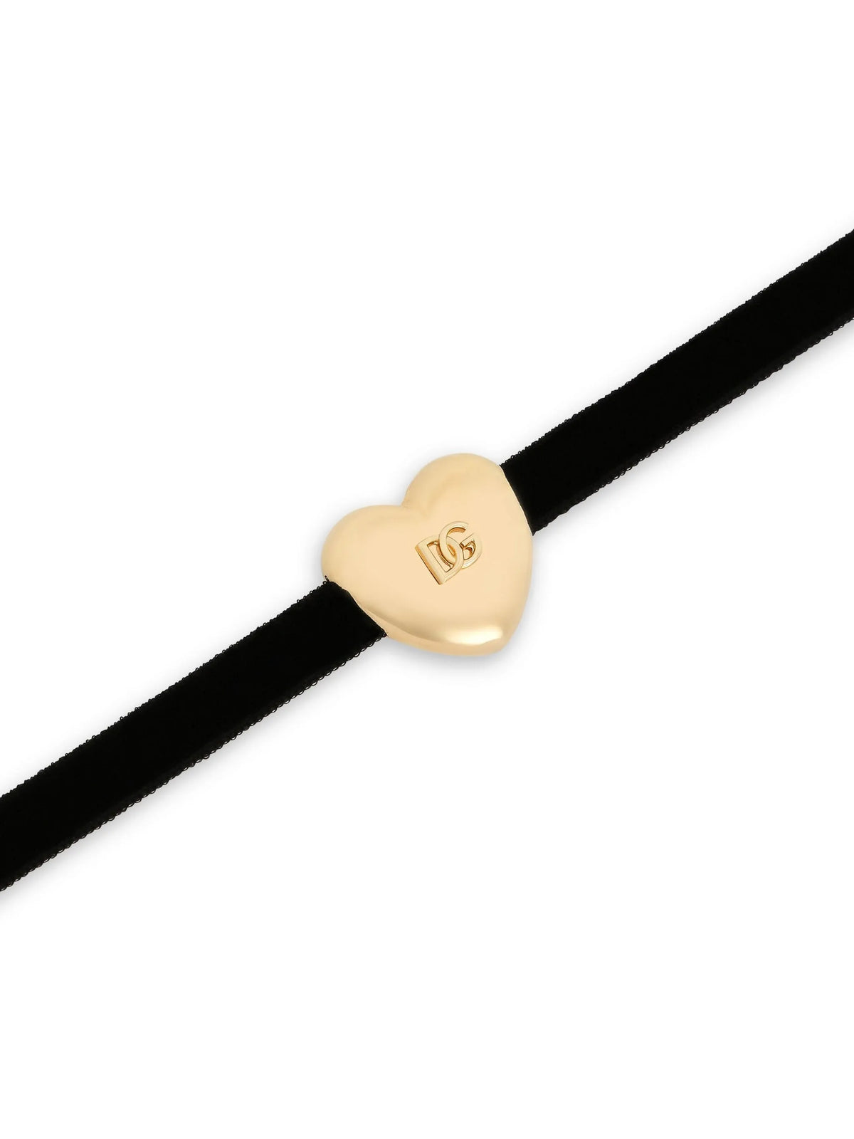 velvet ribbon necklace with DG logo heart