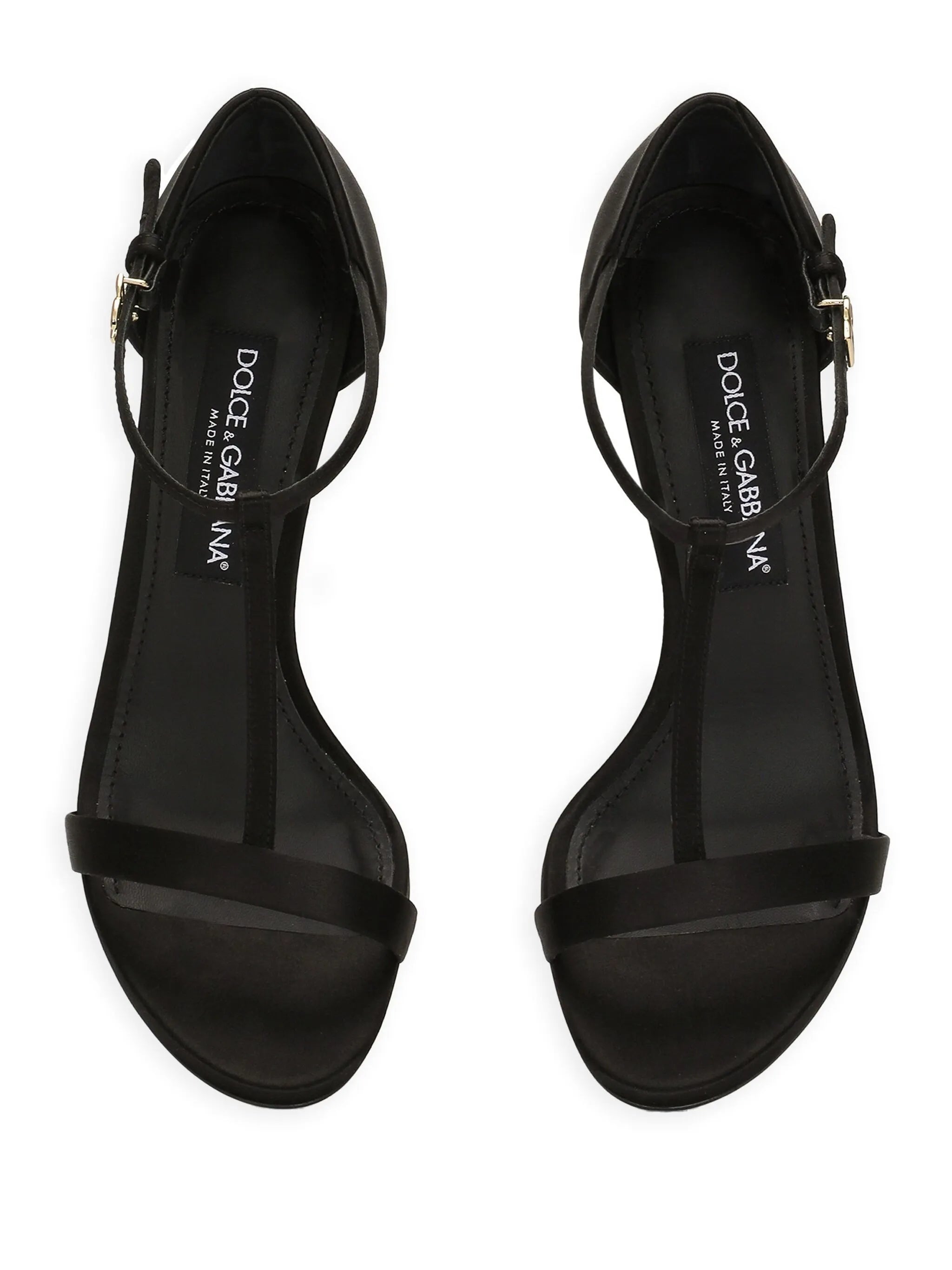 105mm satin T-bar sandals