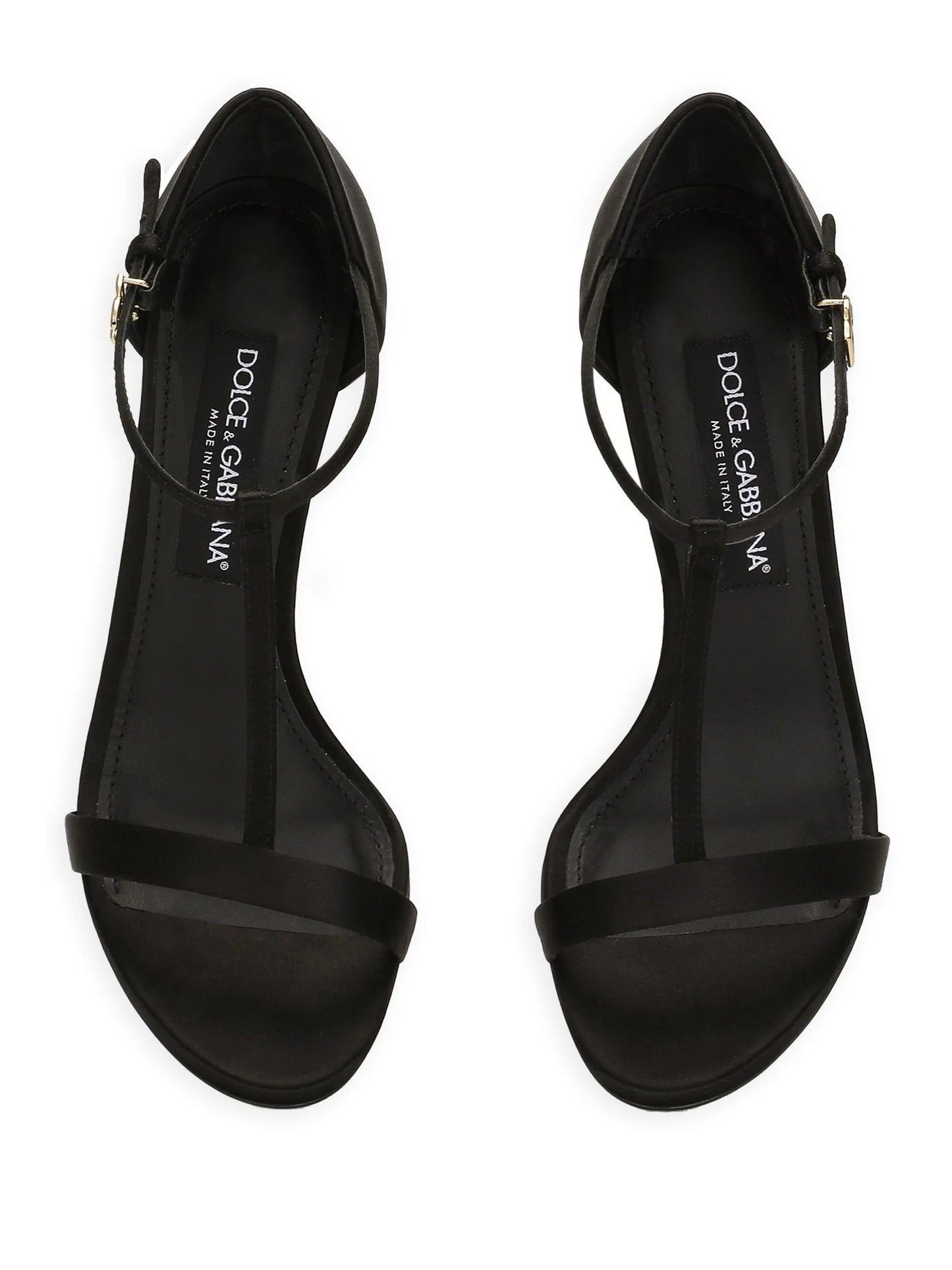 105mm satin T-bar sandals