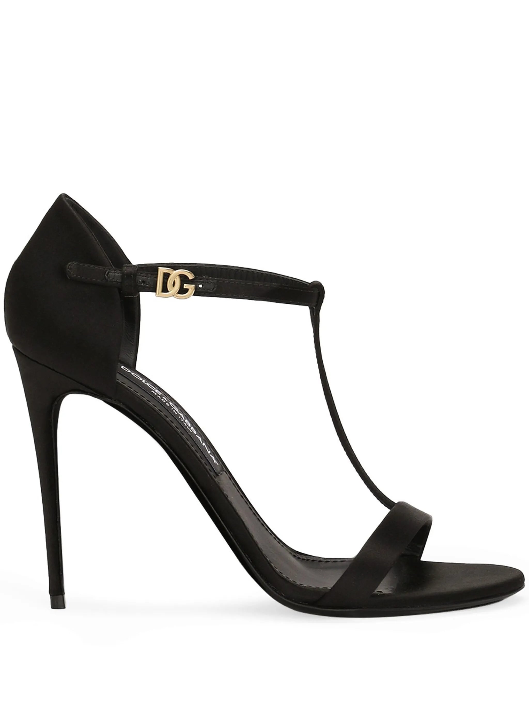 105mm satin T-bar sandals