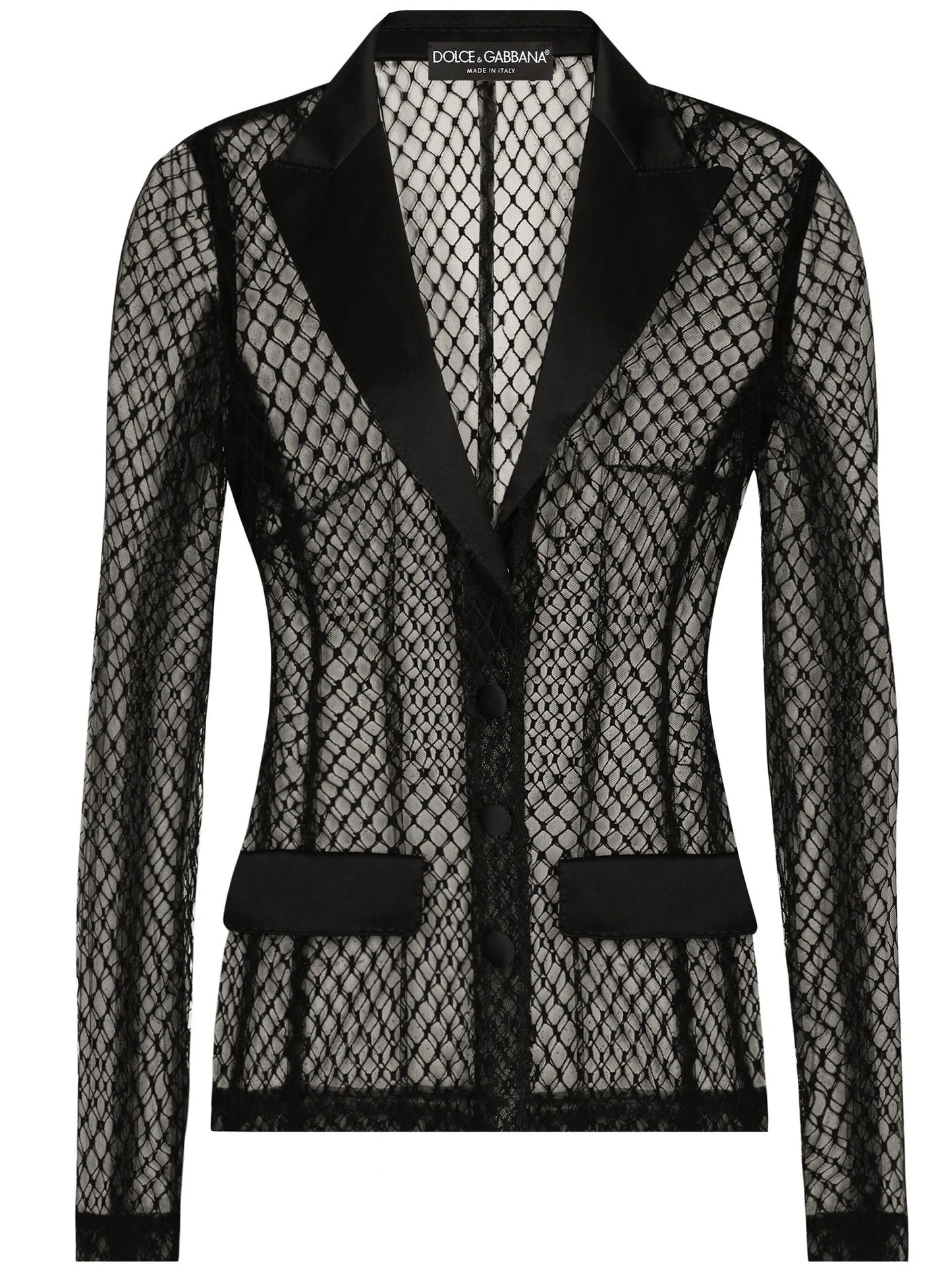 single-breasted mesh jacket