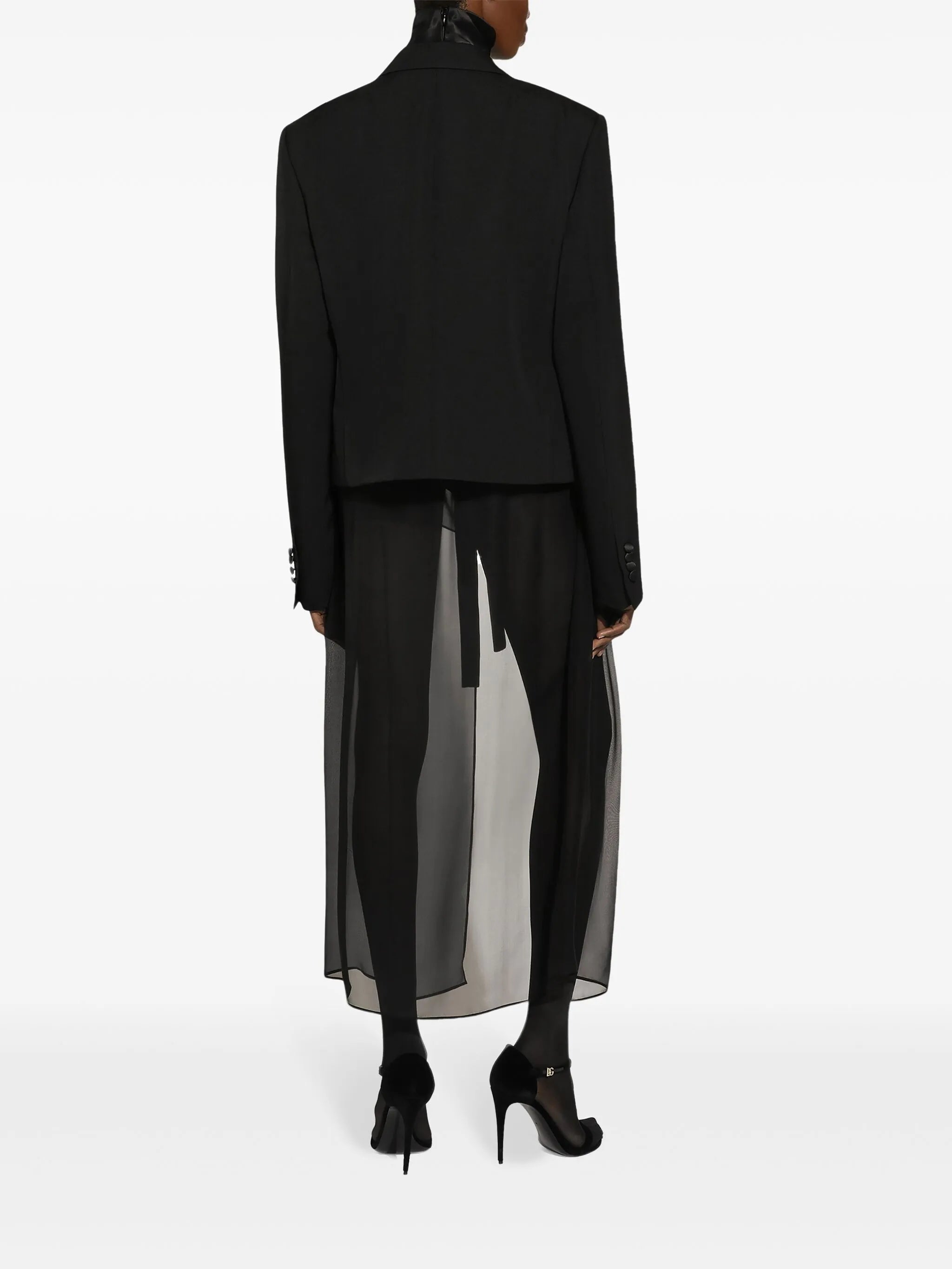 double-breasted gabardine blazer