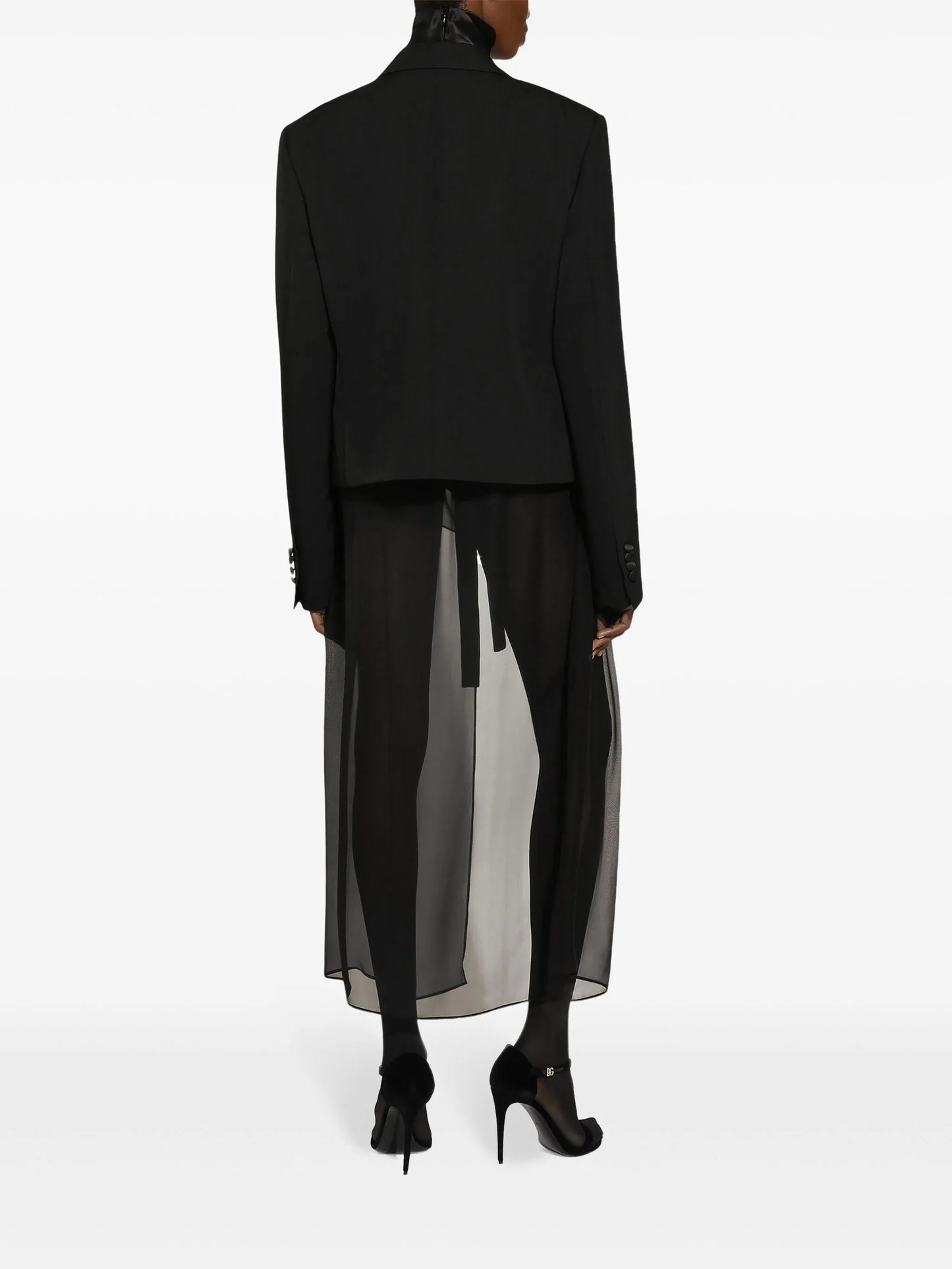 double-breasted gabardine blazer