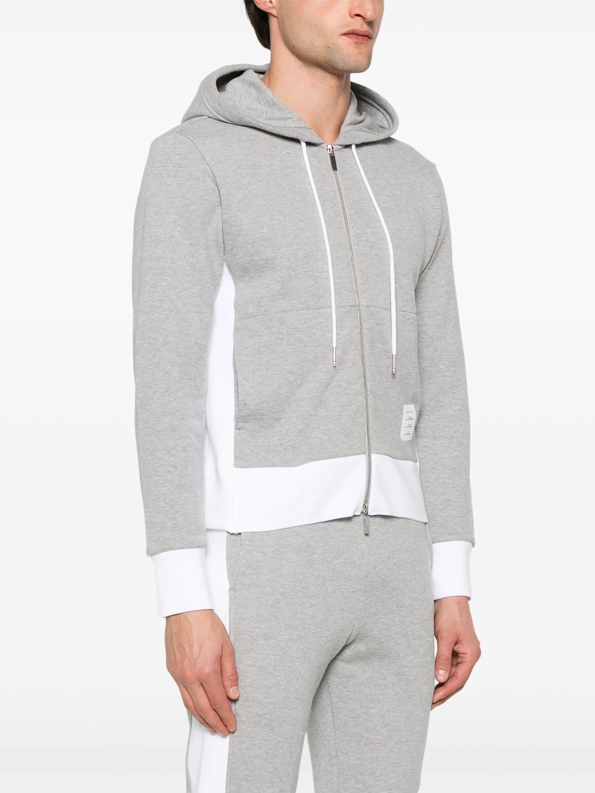 4-Bar stripe zip-up hoodie