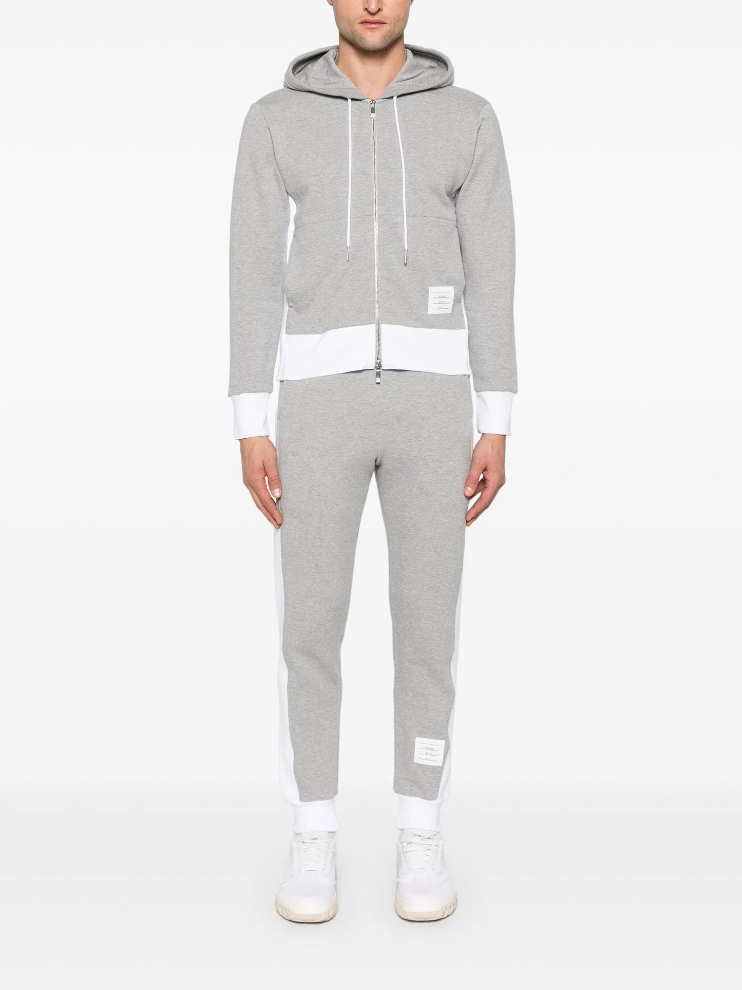 4-Bar stripe zip-up hoodie