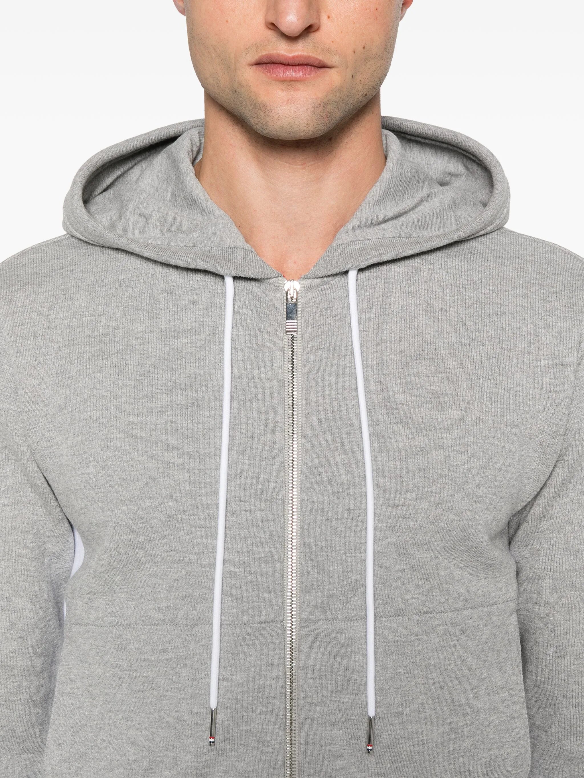 4-Bar stripe zip-up hoodie