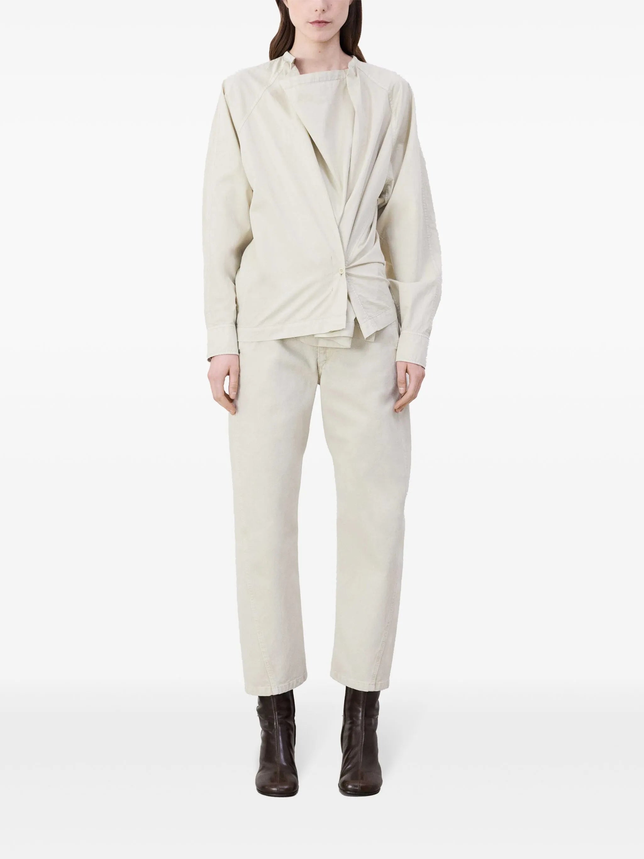 twisted long-sleeved shirt
