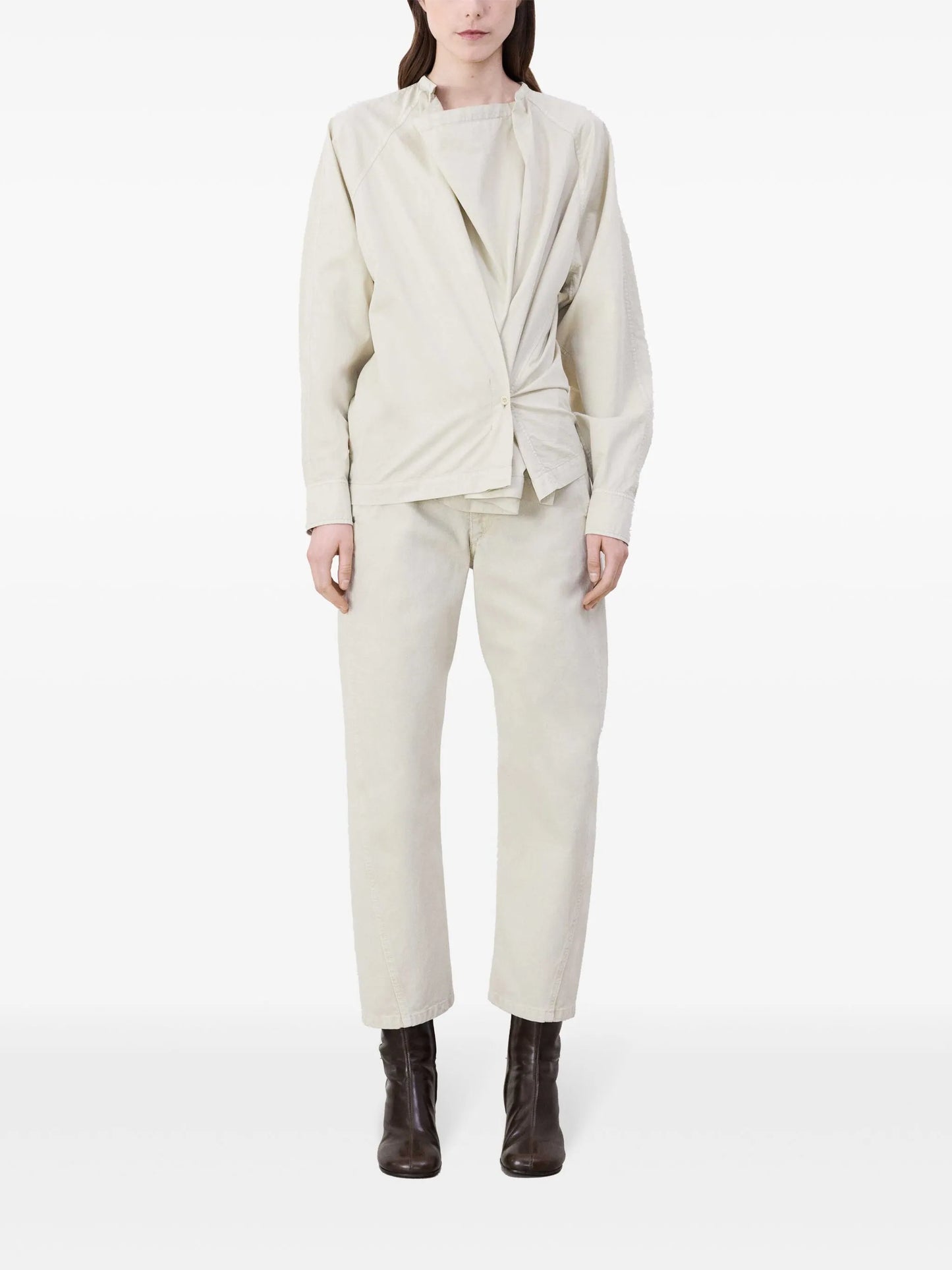twisted long-sleeved shirt