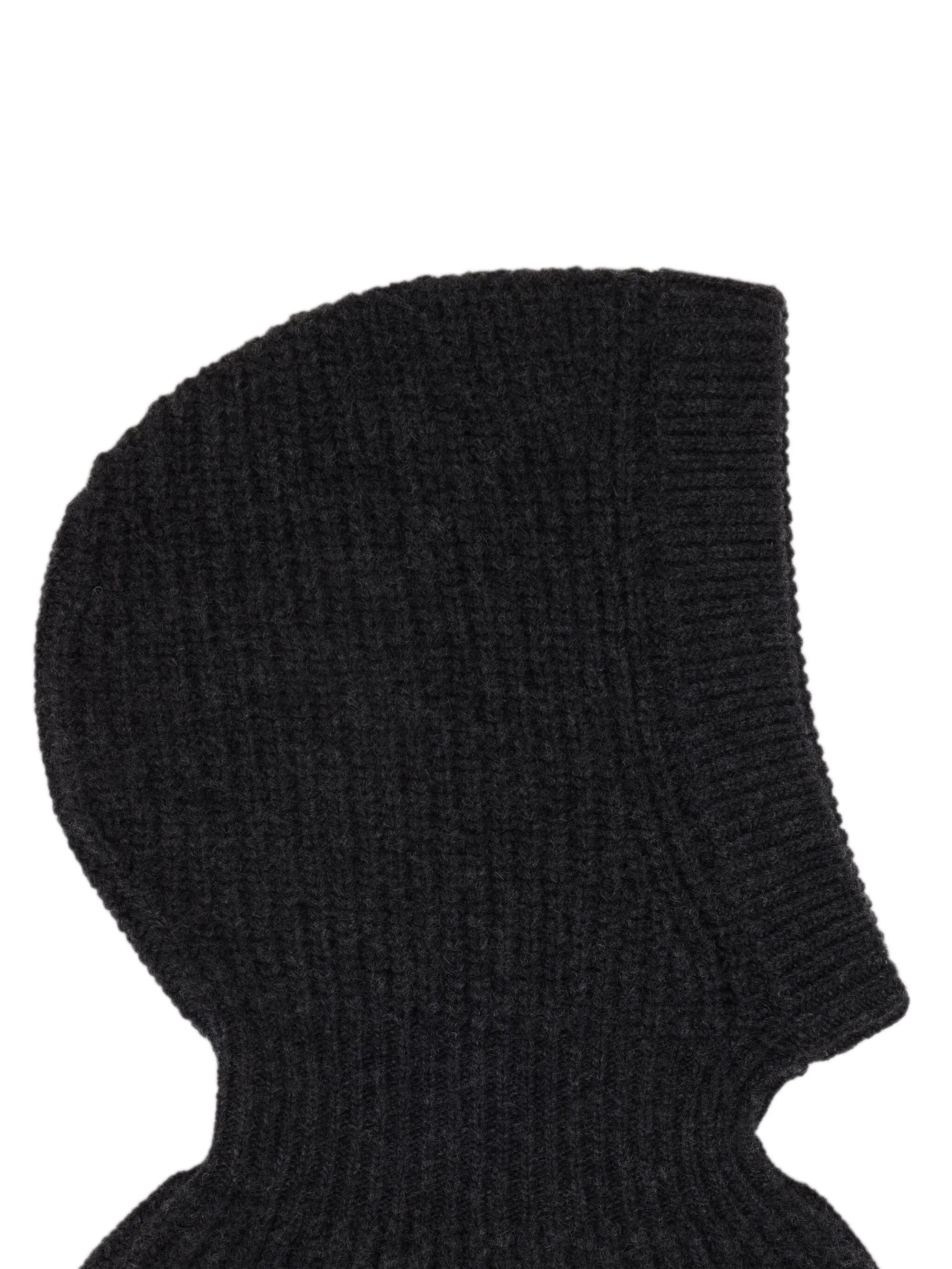 ribbed-knit lambs wool balaclava