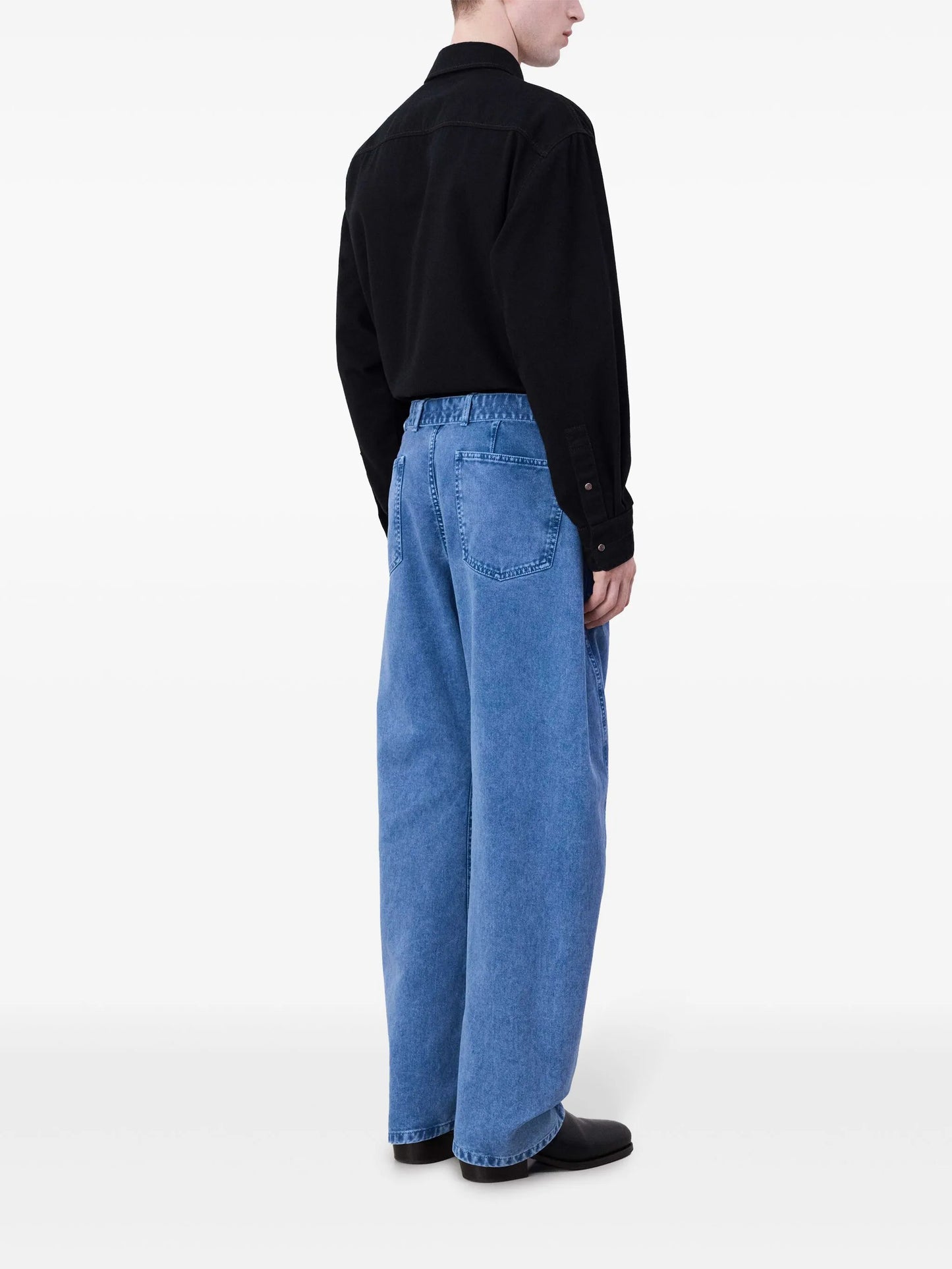 belted straight-leg jeans