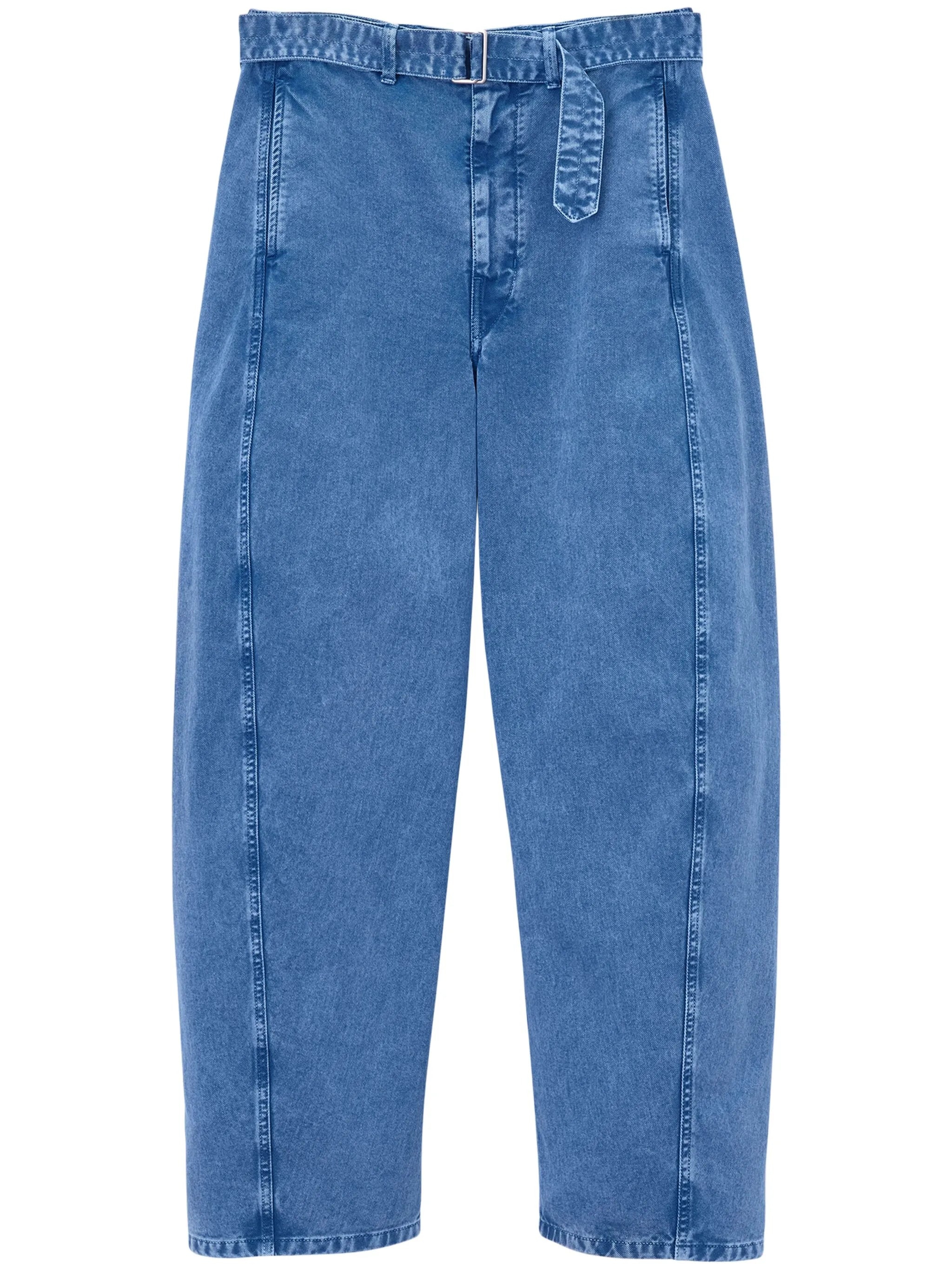 belted straight-leg jeans