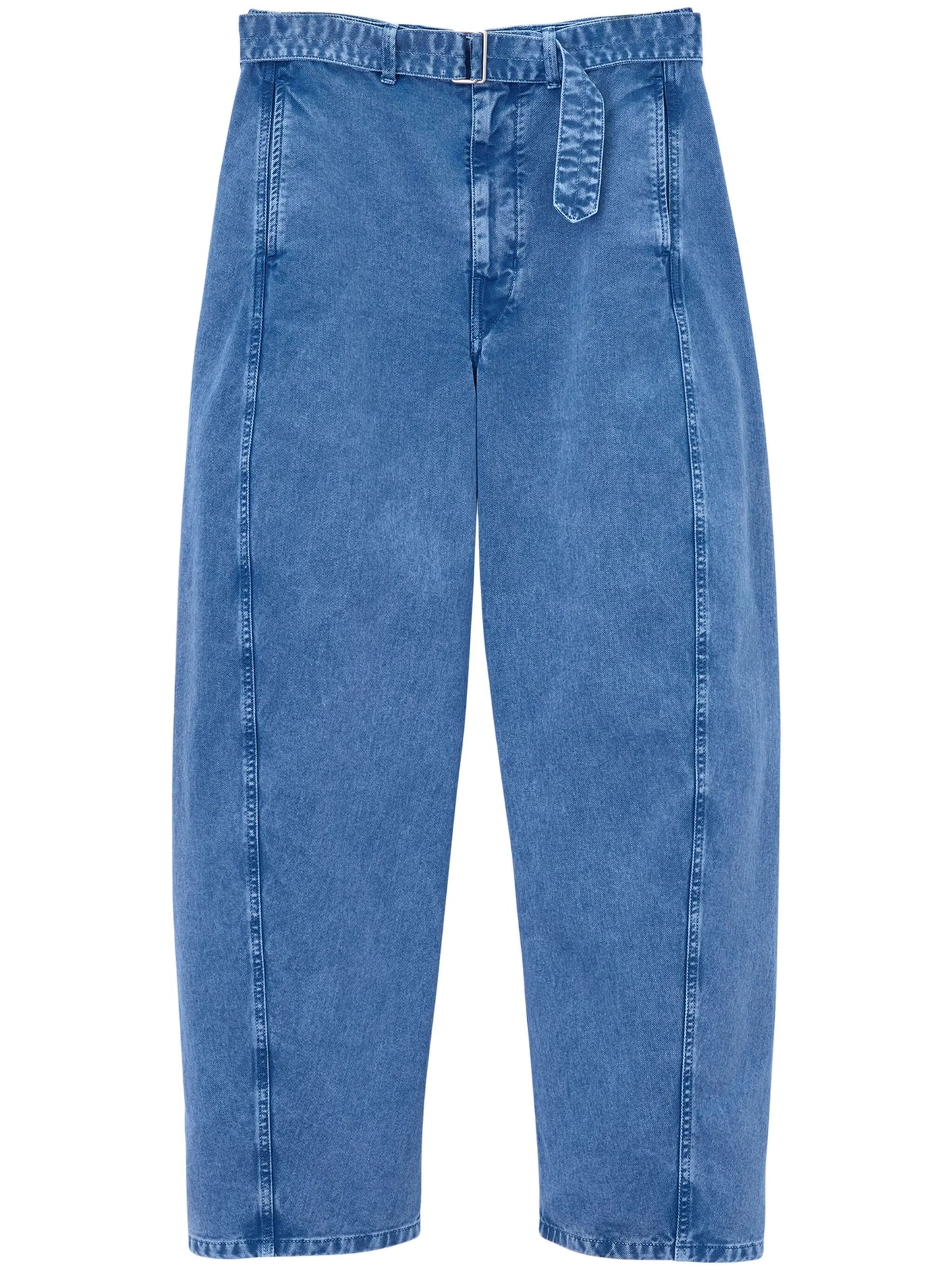 belted straight-leg jeans
