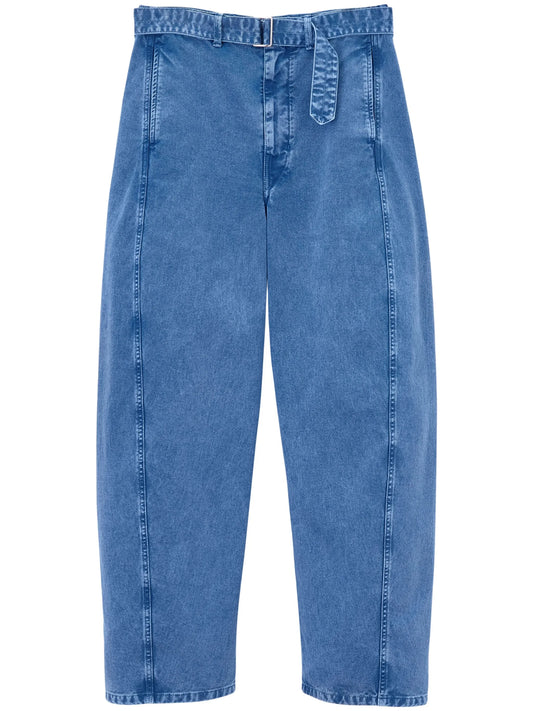 belted straight-leg jeans