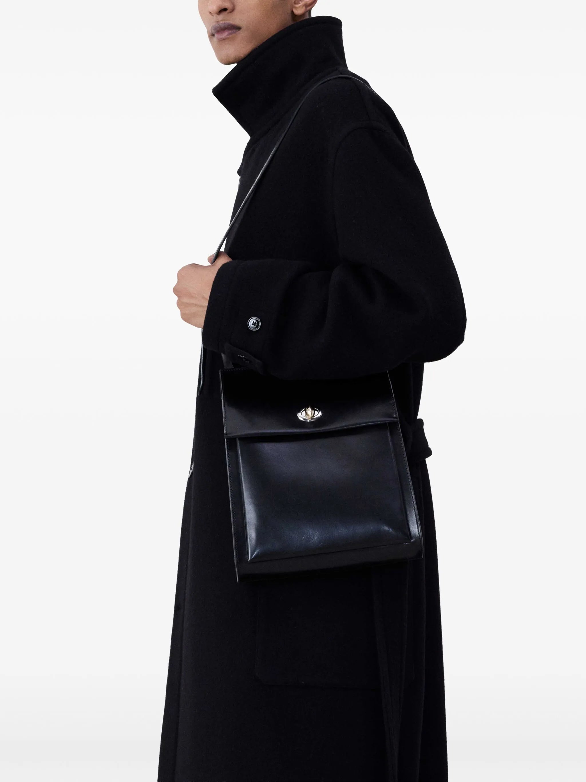 Seed leather shoulder bag