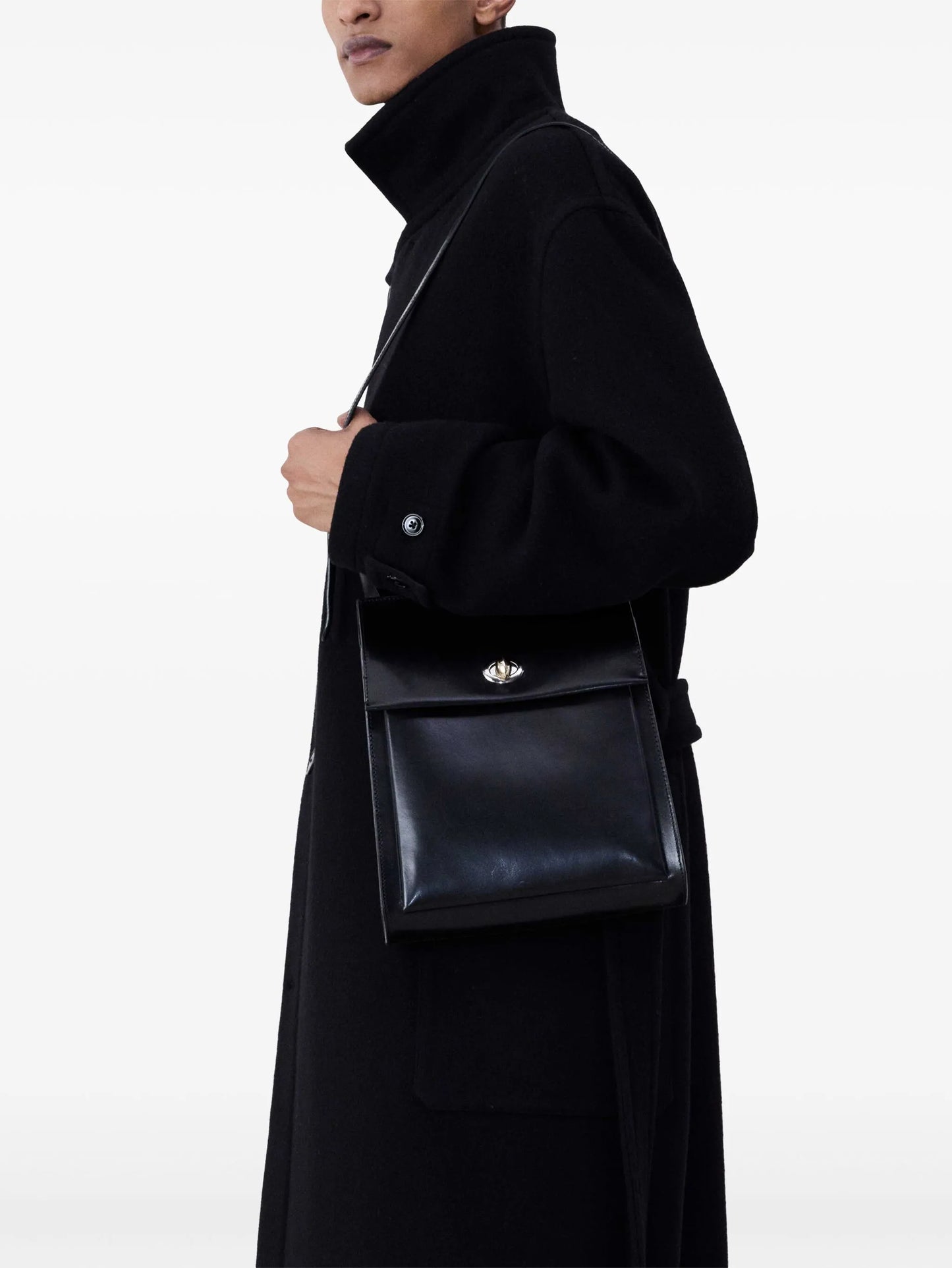 Seed leather shoulder bag