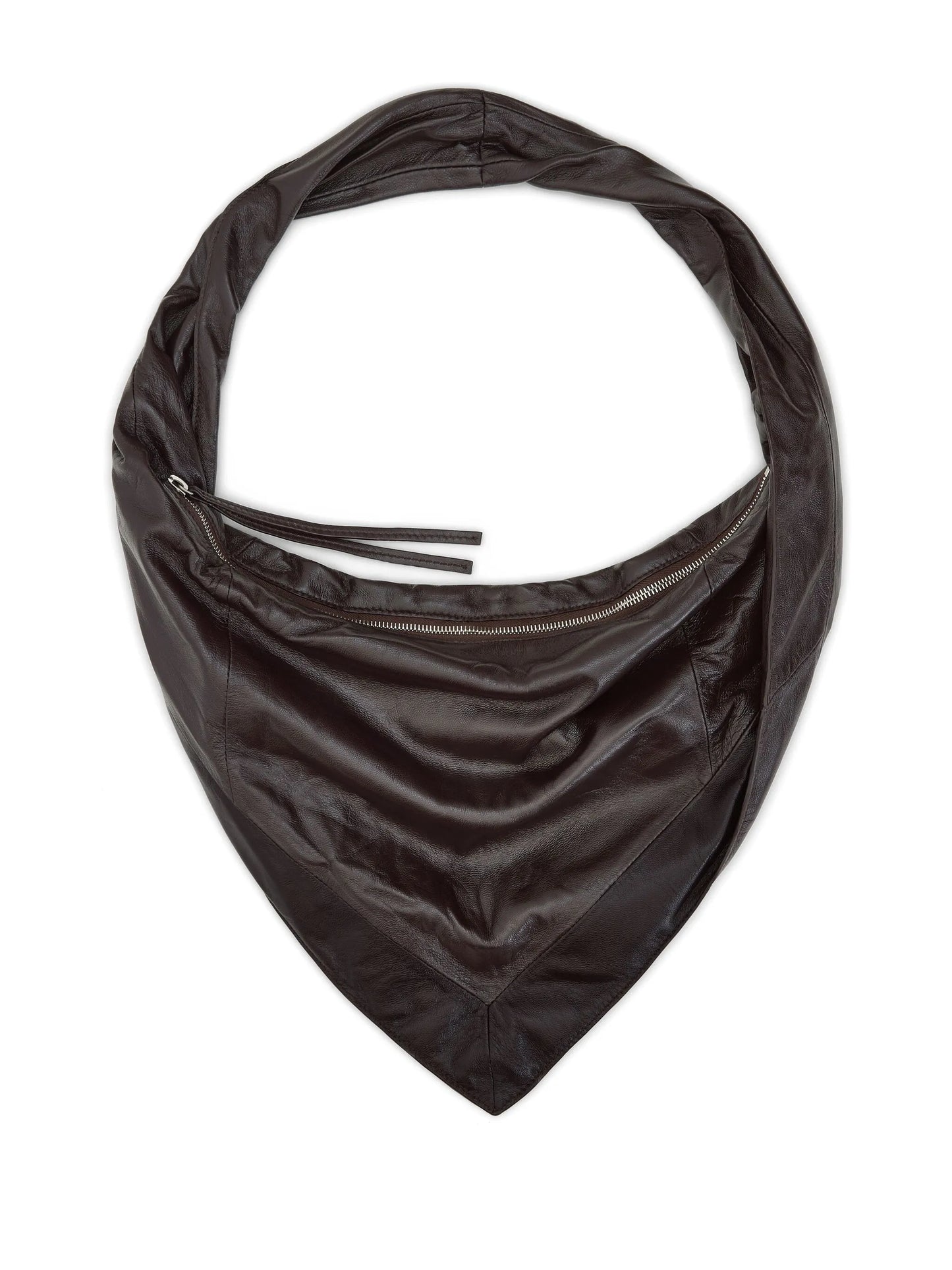 Scarf leather shoulder bag