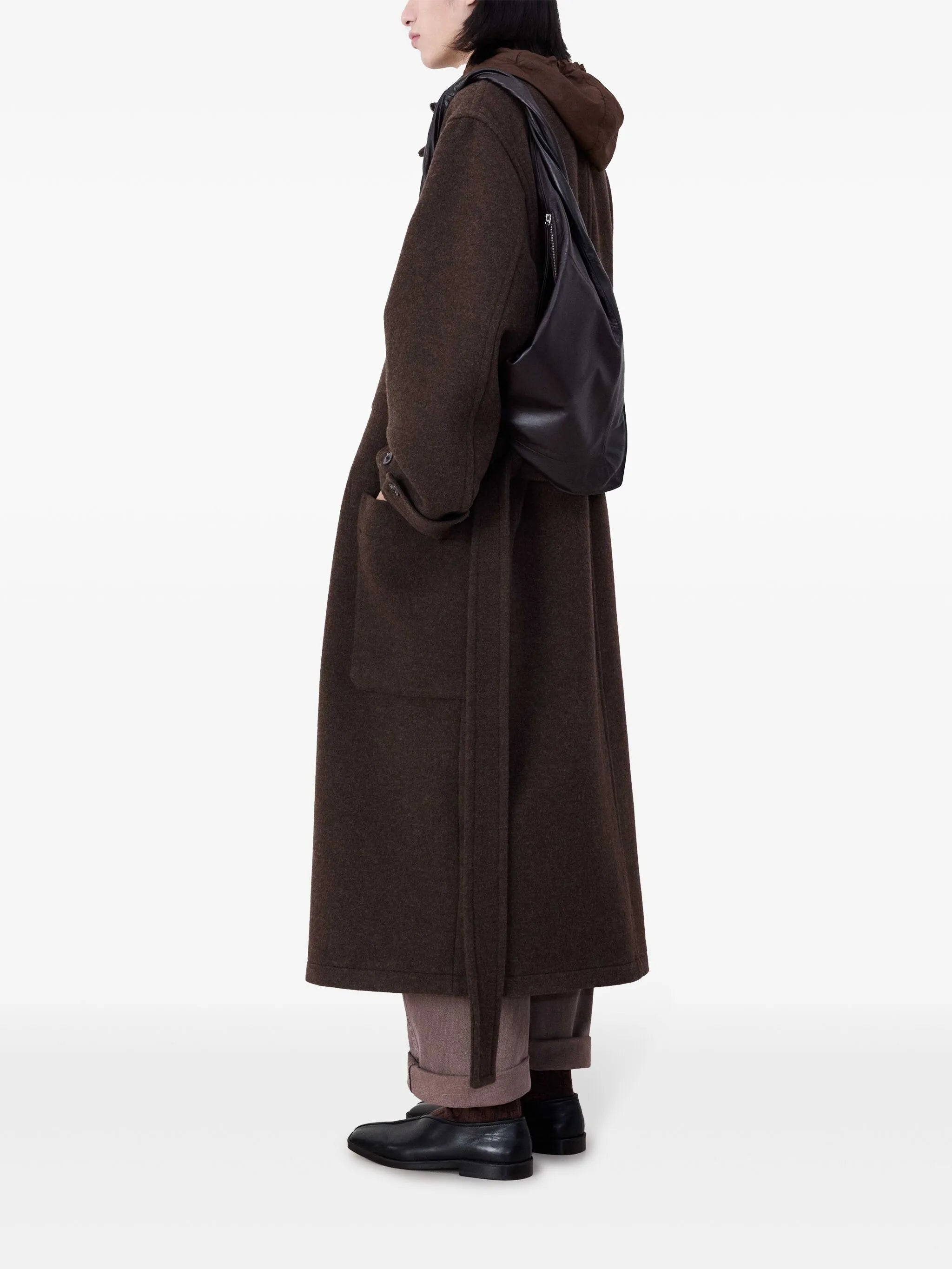 Scarf leather shoulder bag