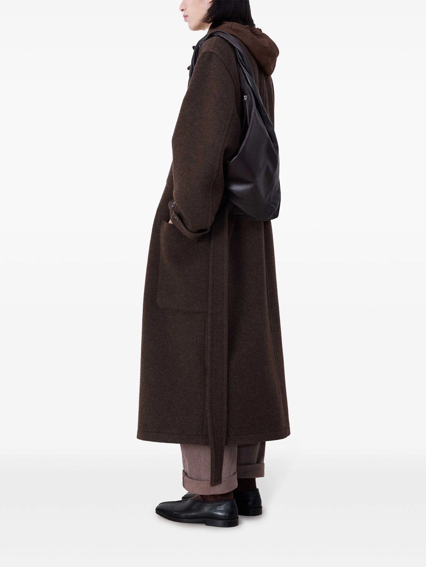 Scarf leather shoulder bag