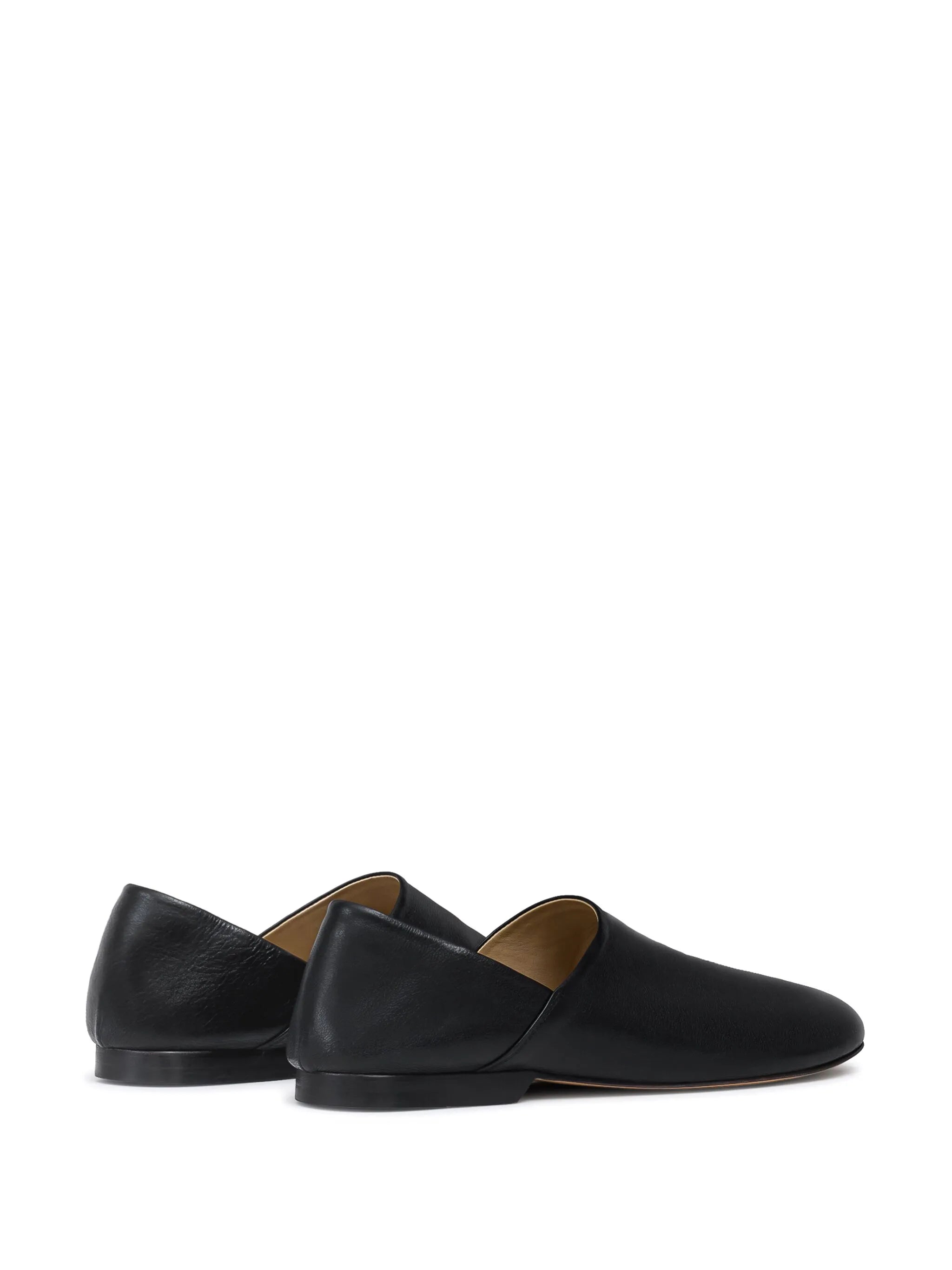 folding-heel leather slippers
