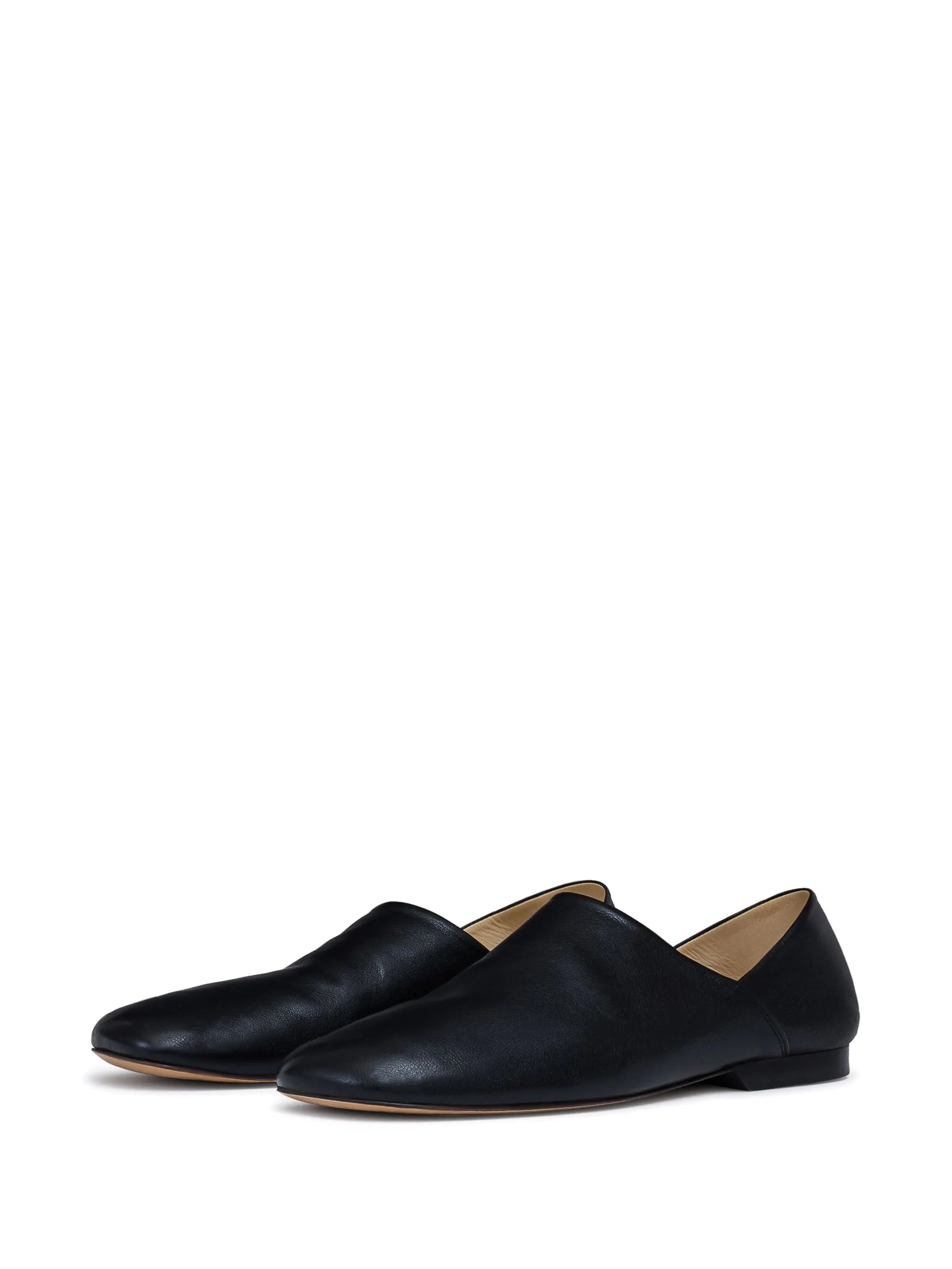 folding-heel leather slippers