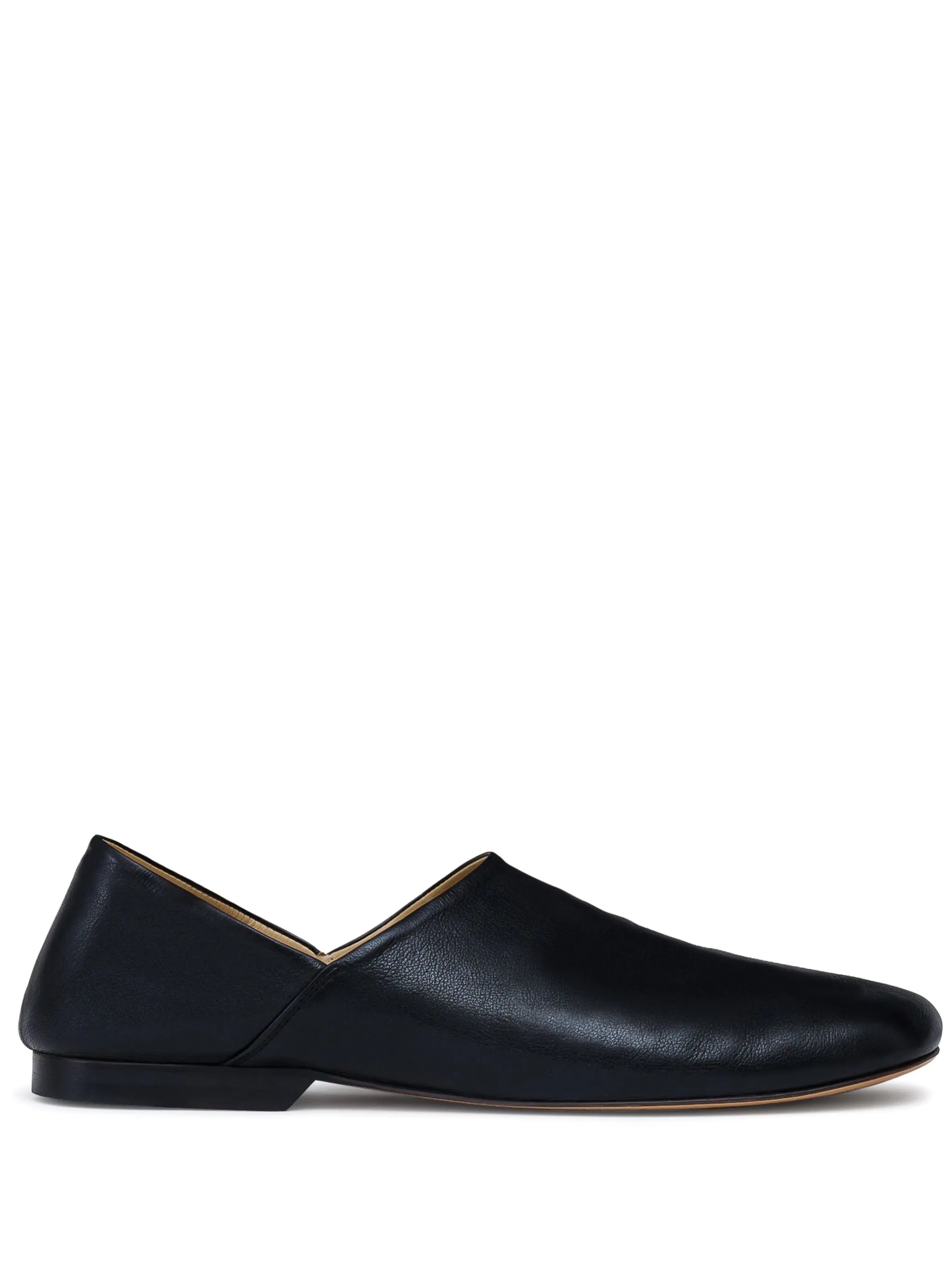 folding-heel leather slippers
