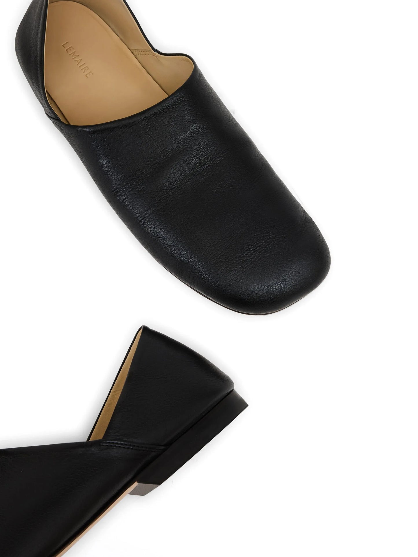 folding-heel leather slippers