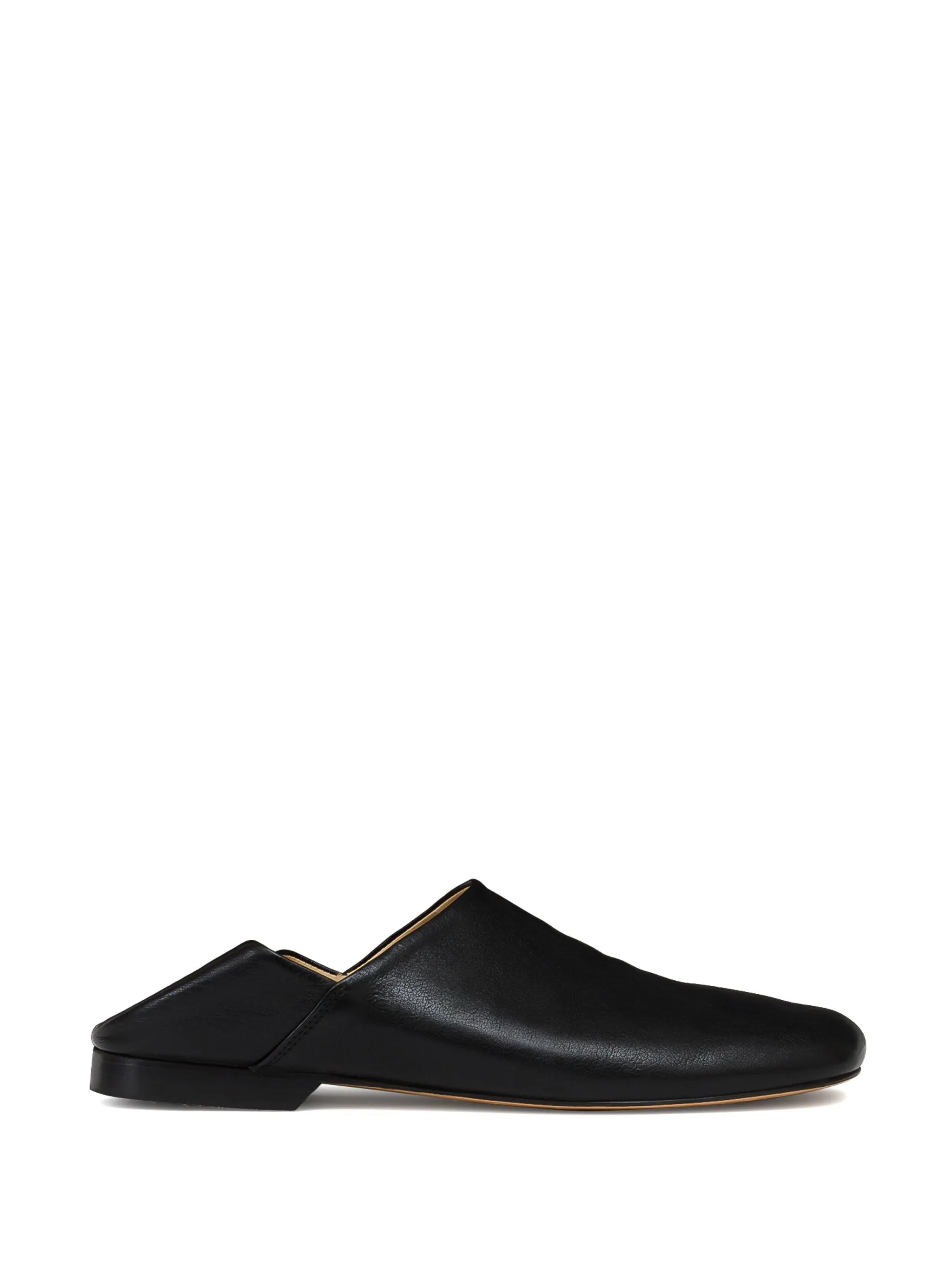 folding-heel leather slippers