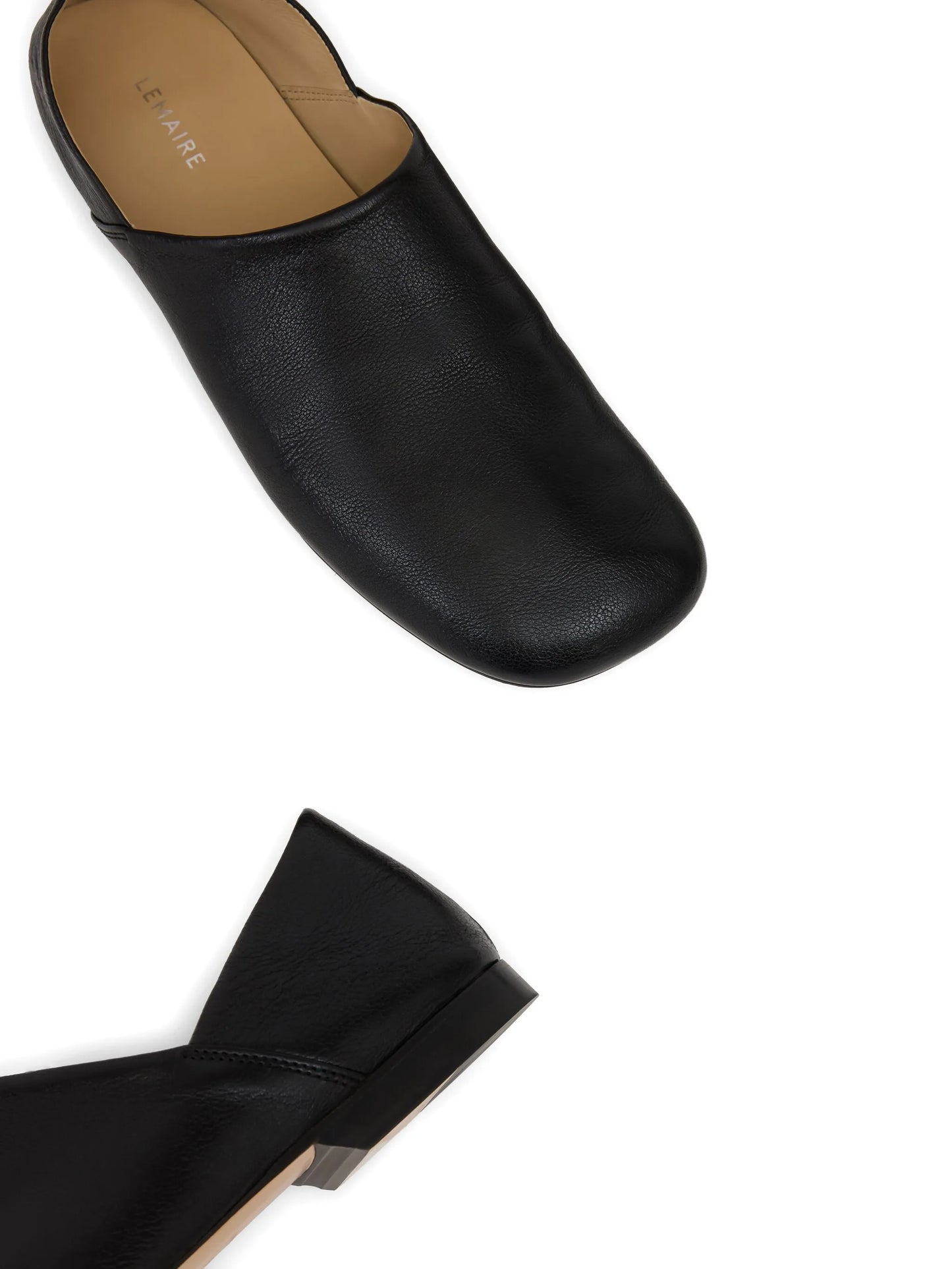 folding-heel leather slippers