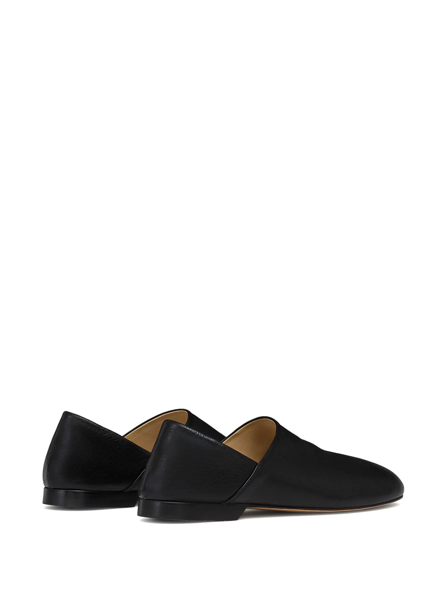 folding-heel leather slippers
