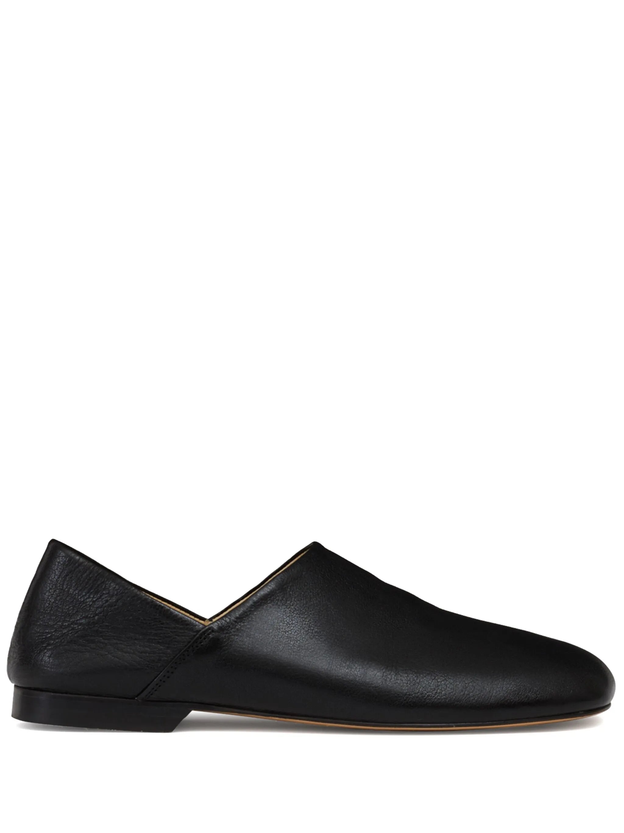 folding-heel leather slippers