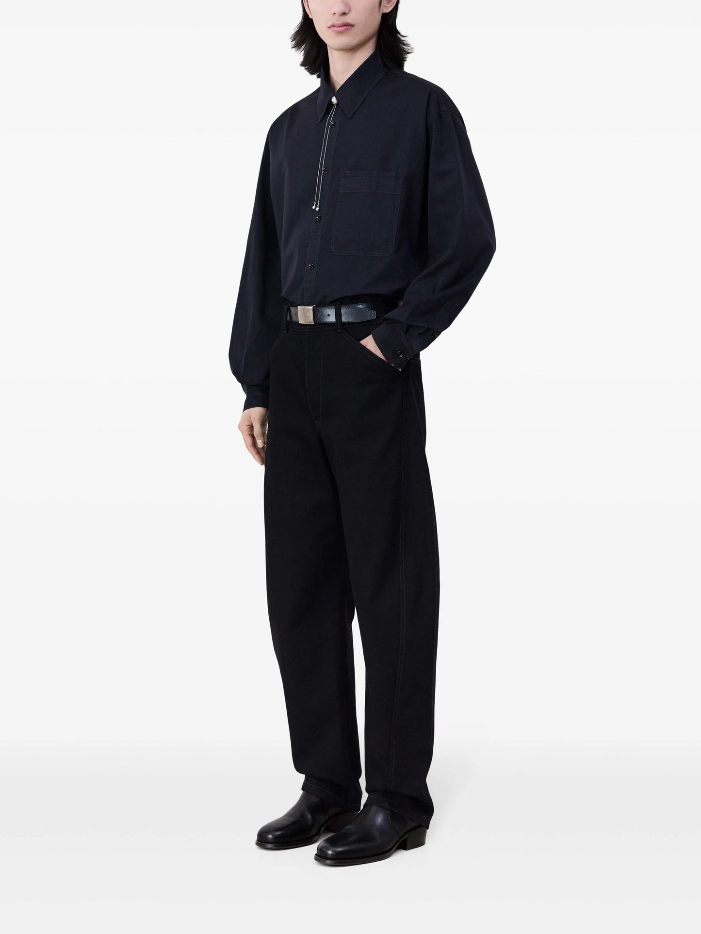 Twisted tapered trousers