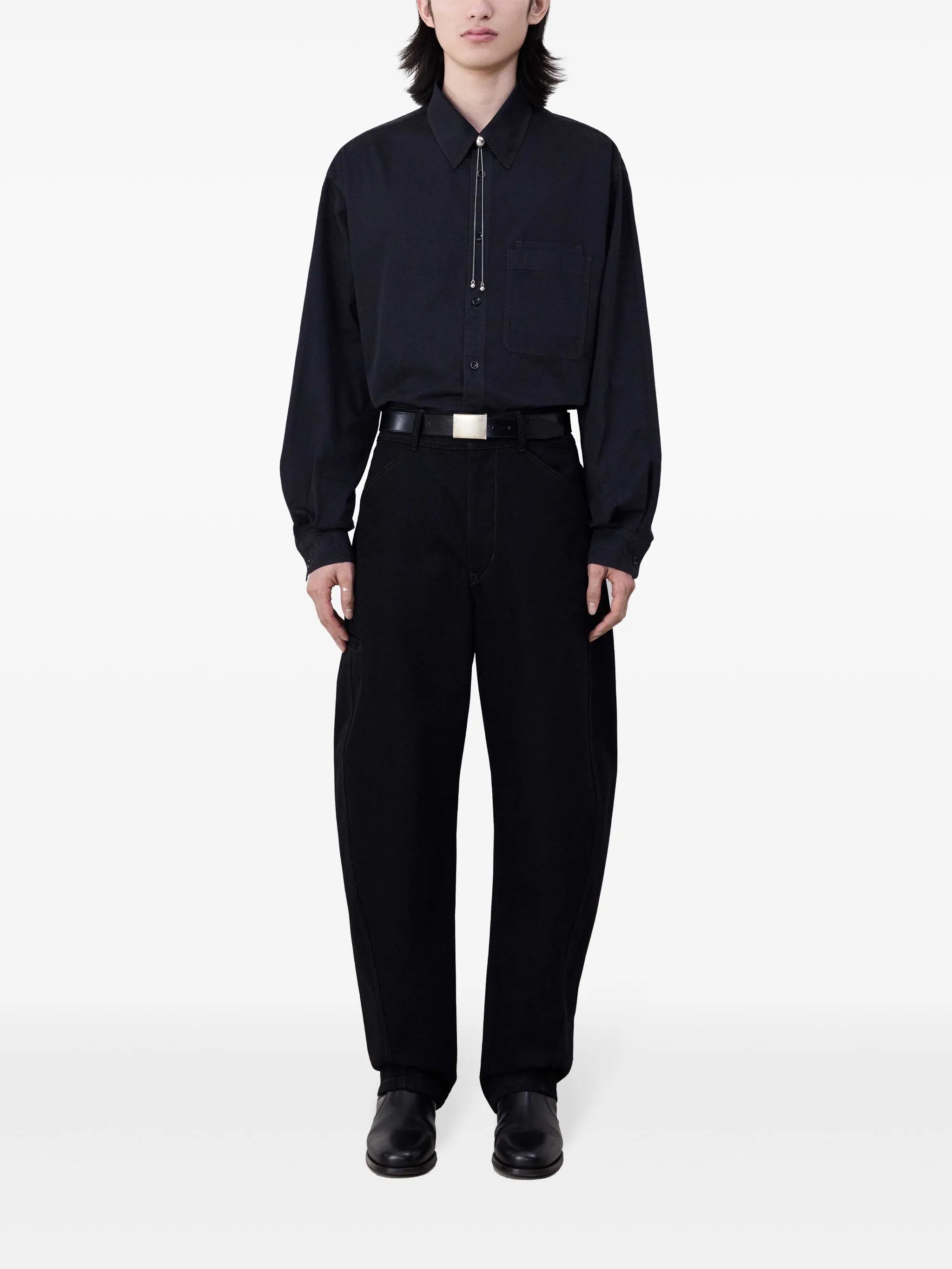 Twisted tapered trousers