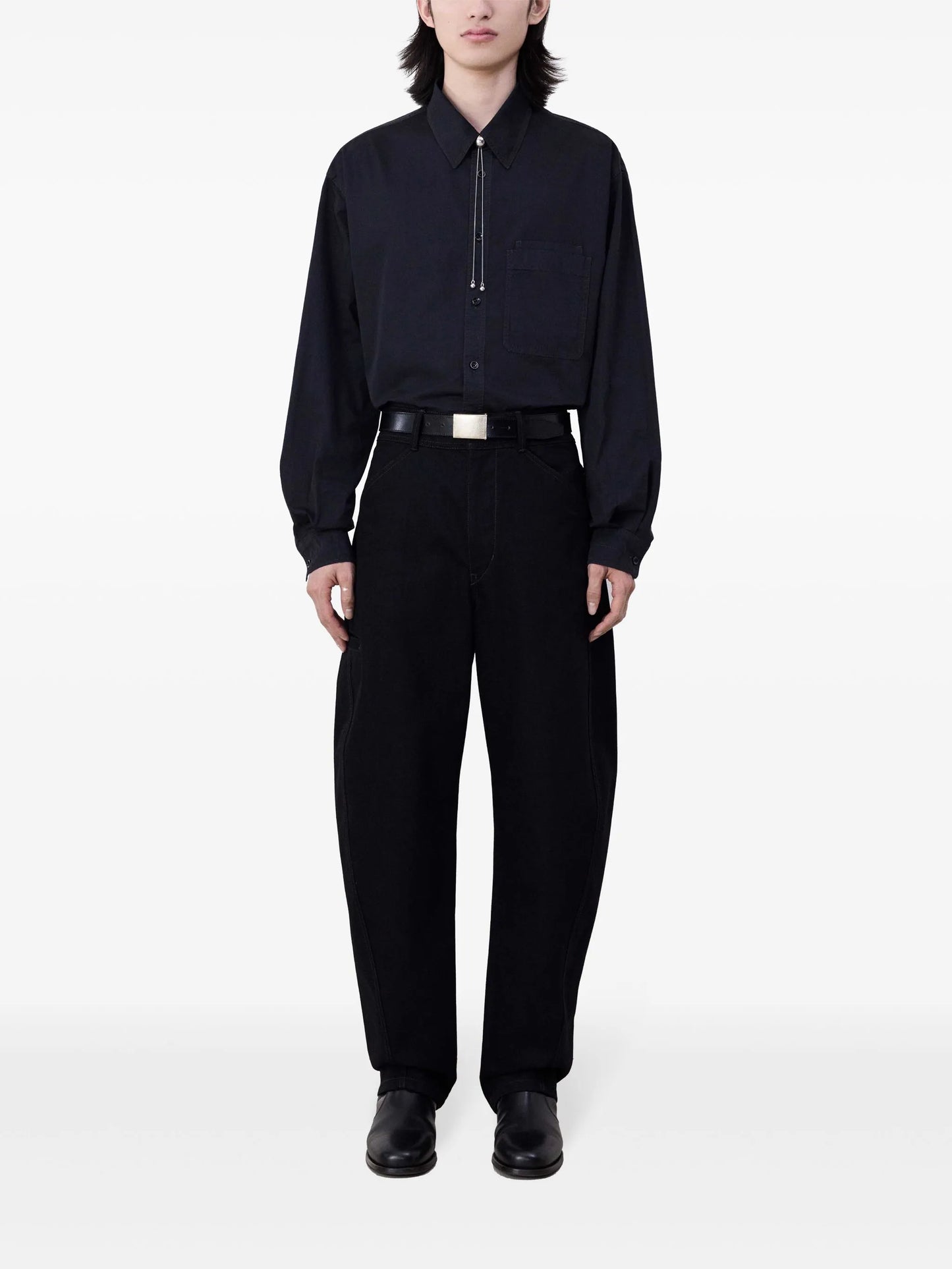 Twisted tapered trousers