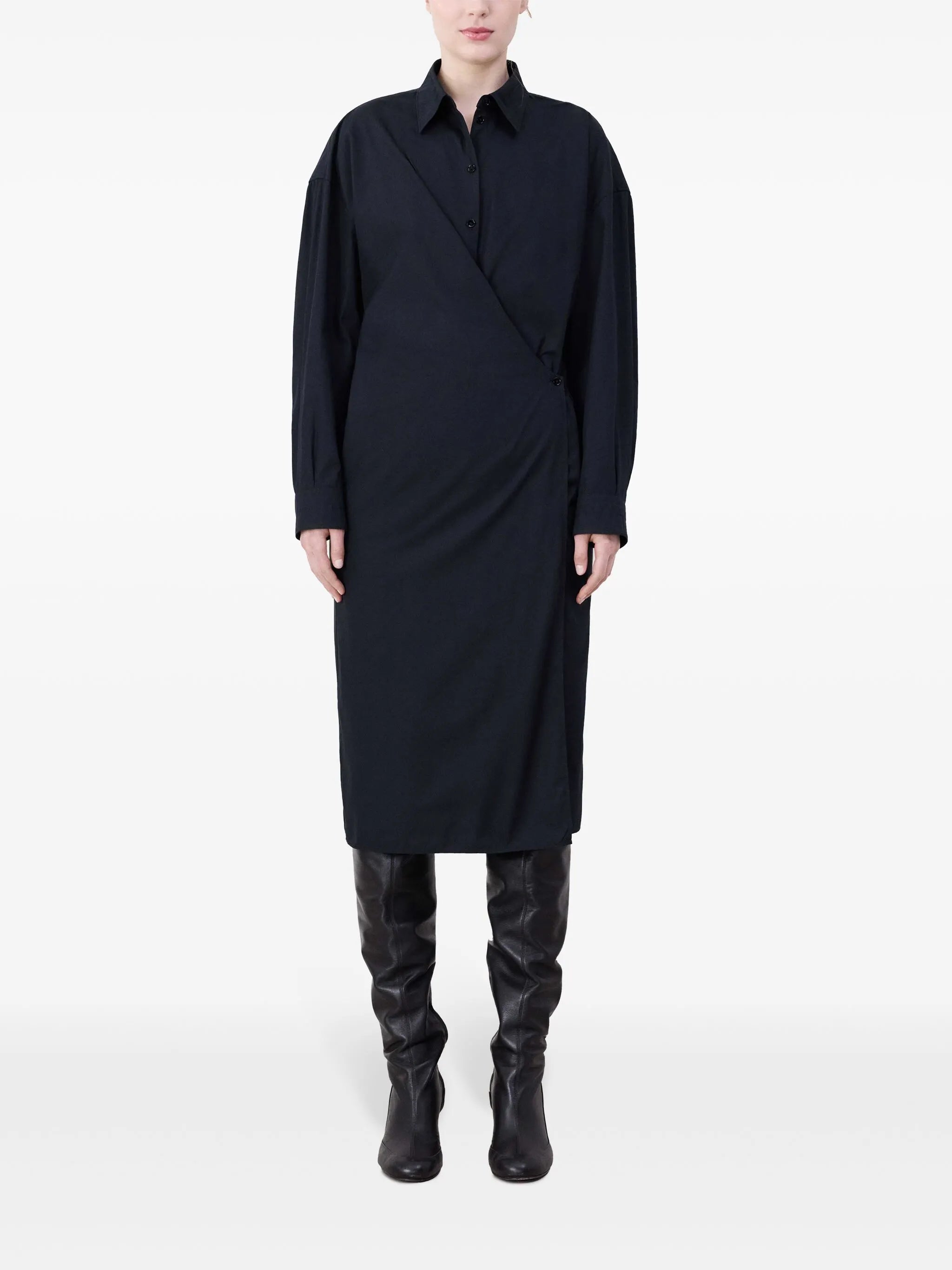 twist-detailing midi dress