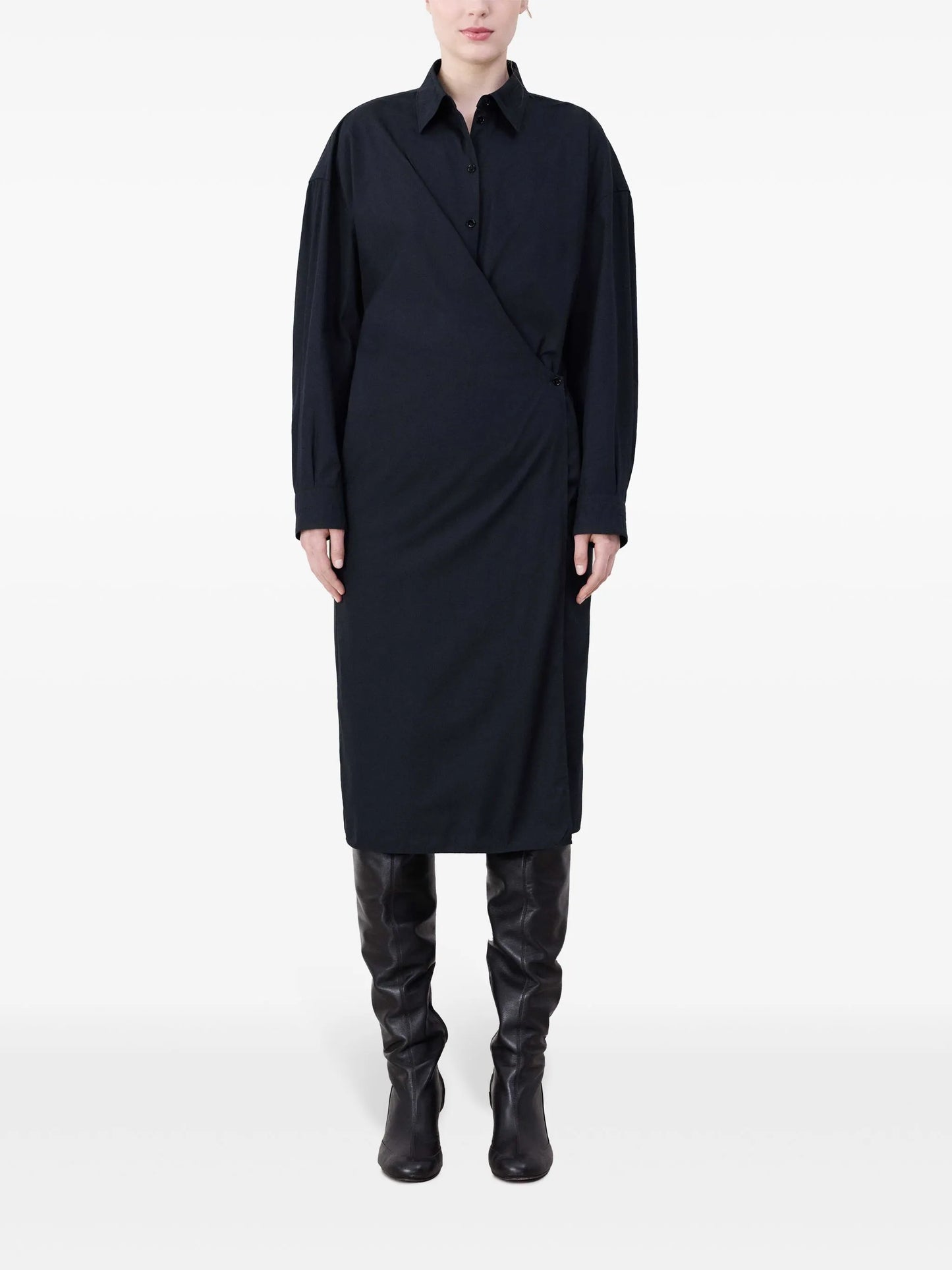 twist-detailing midi dress