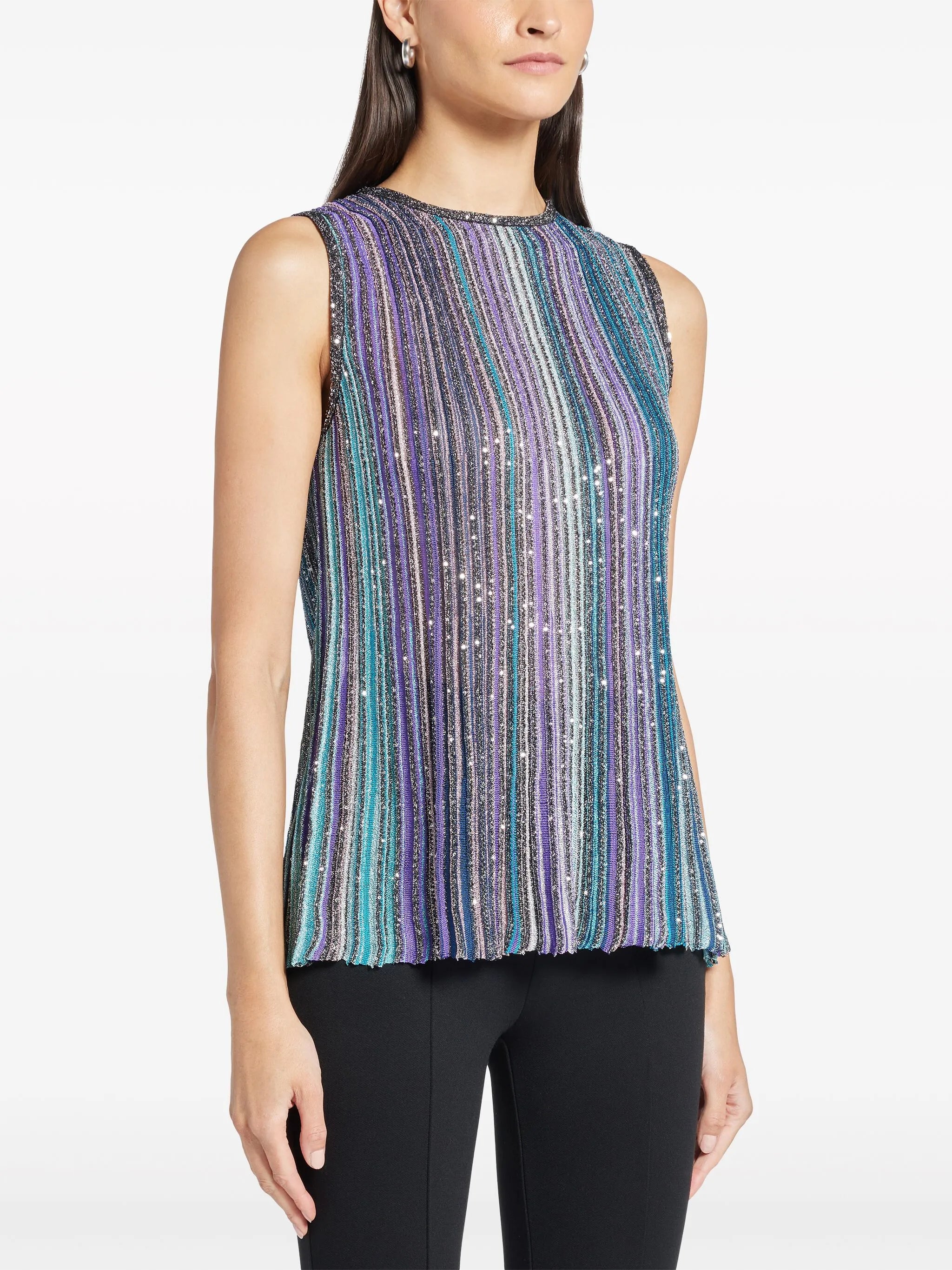 sequinned pleated top