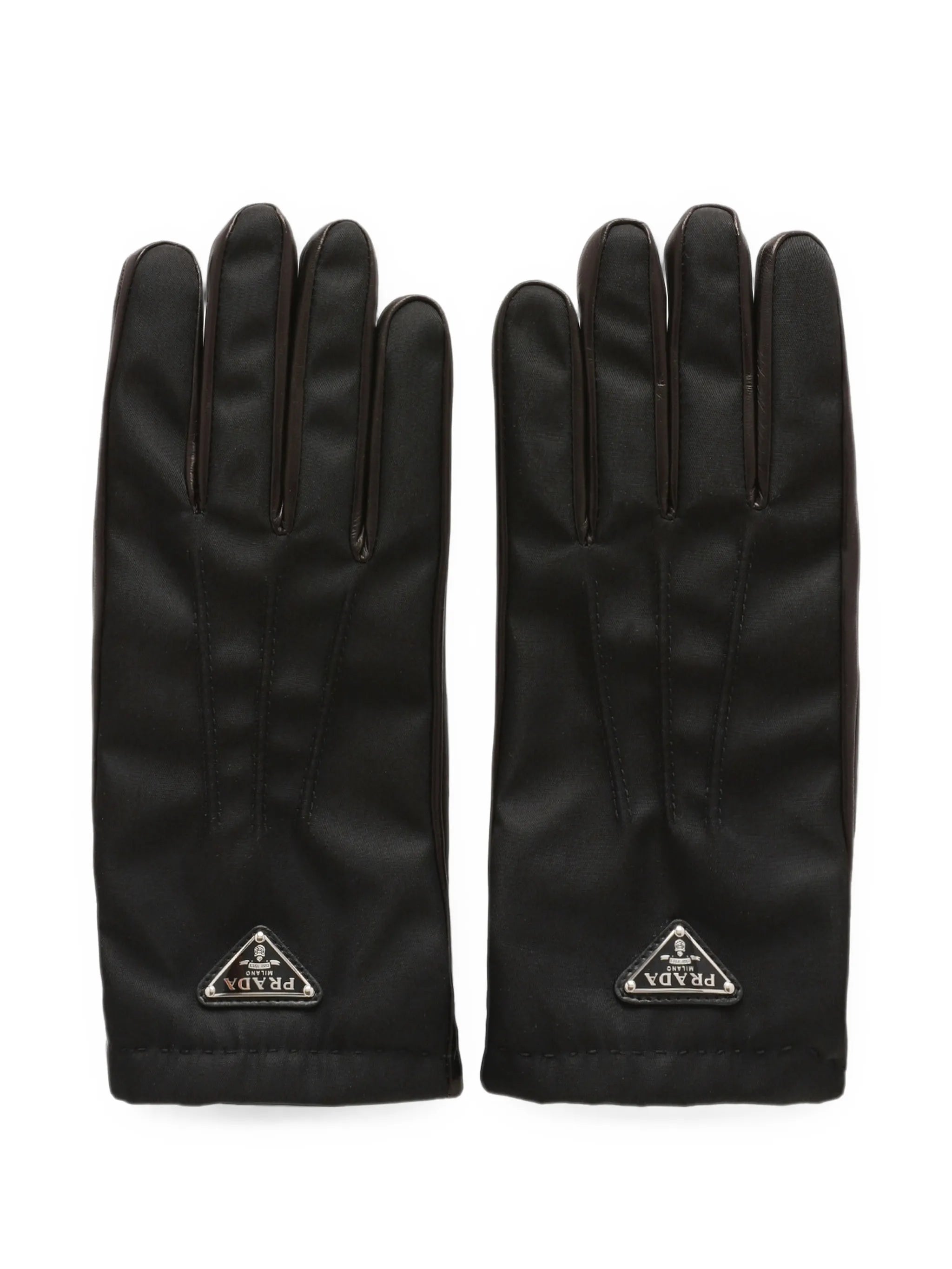 logo-plaque panelled gloves
