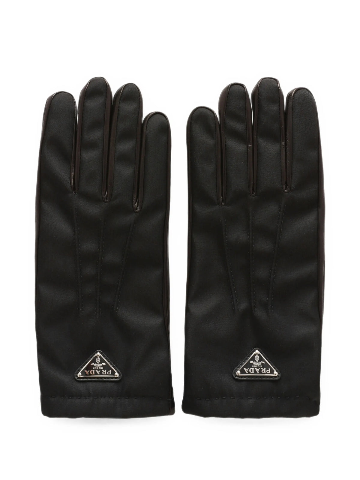 logo-plaque panelled gloves